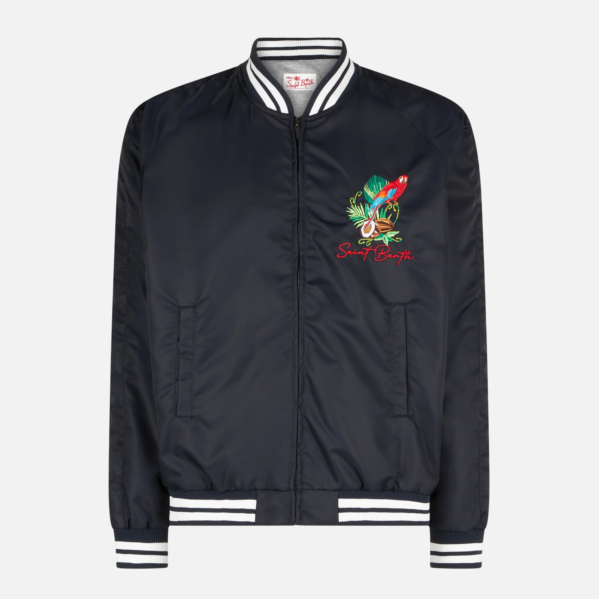 Oakland navy blue jacket with parrot embroidery - Image 4