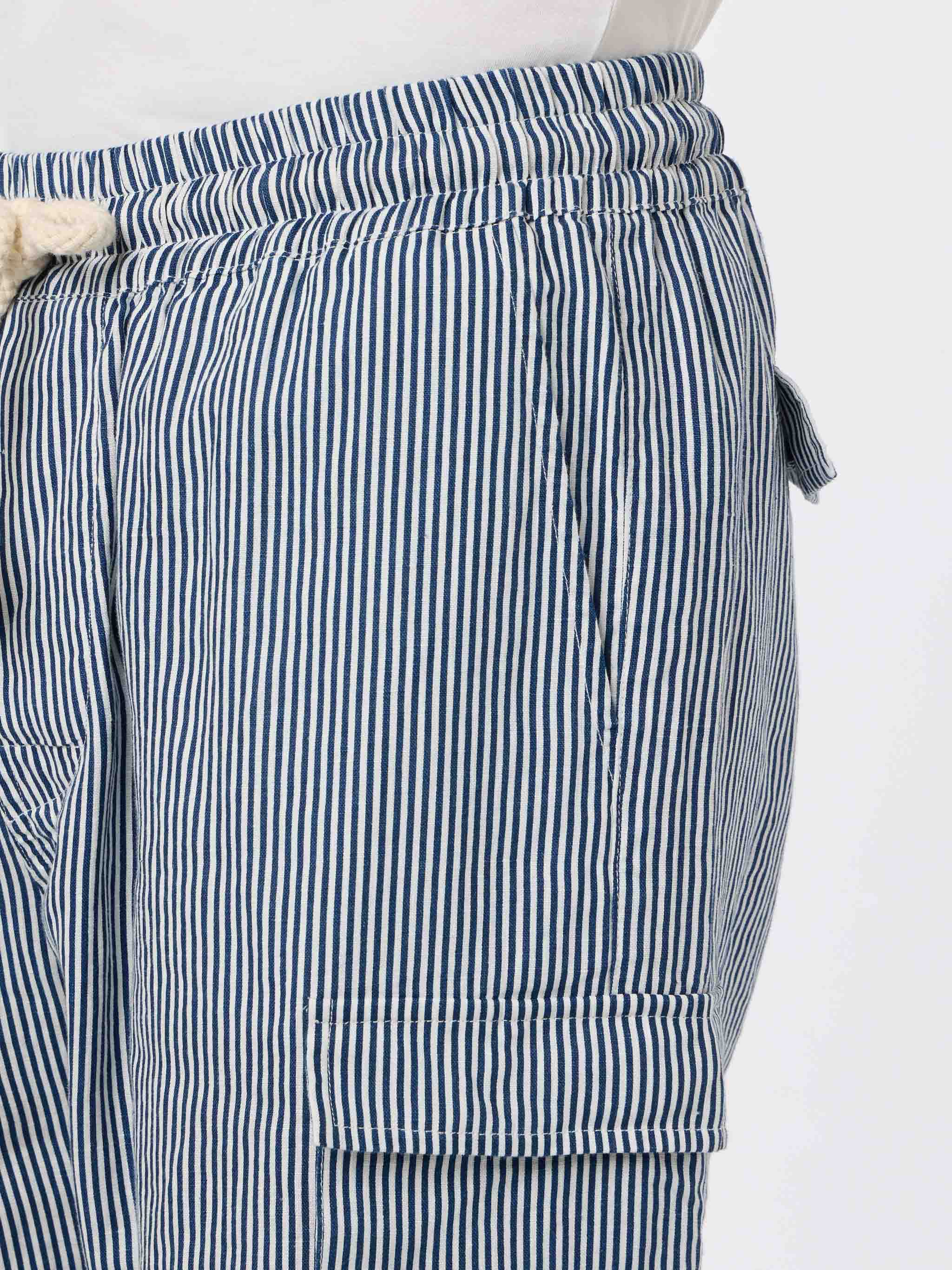 Marseille blue striped linen bermuda shorts - Image 3