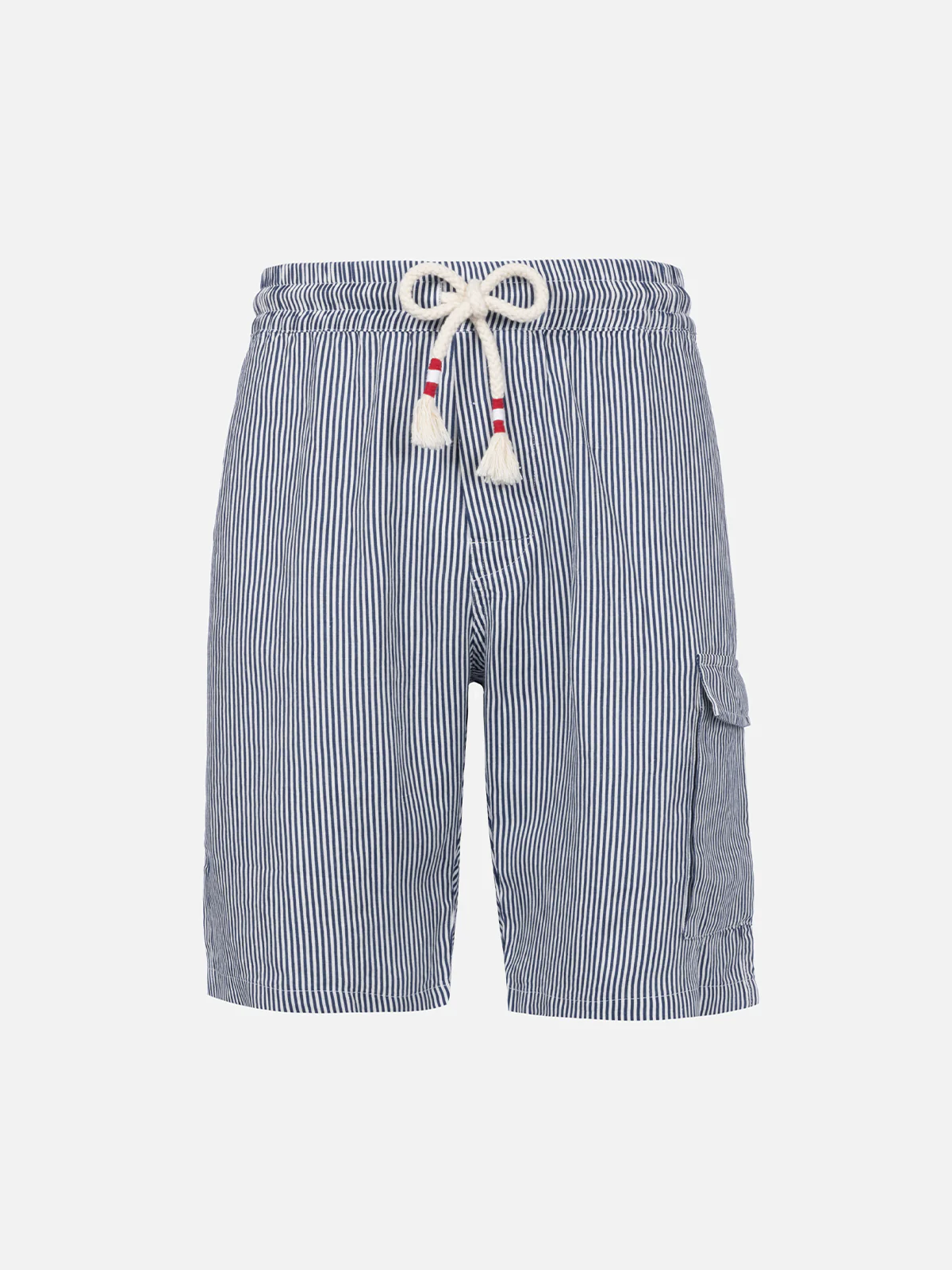 Marseille blue striped linen bermuda shorts - Image 4