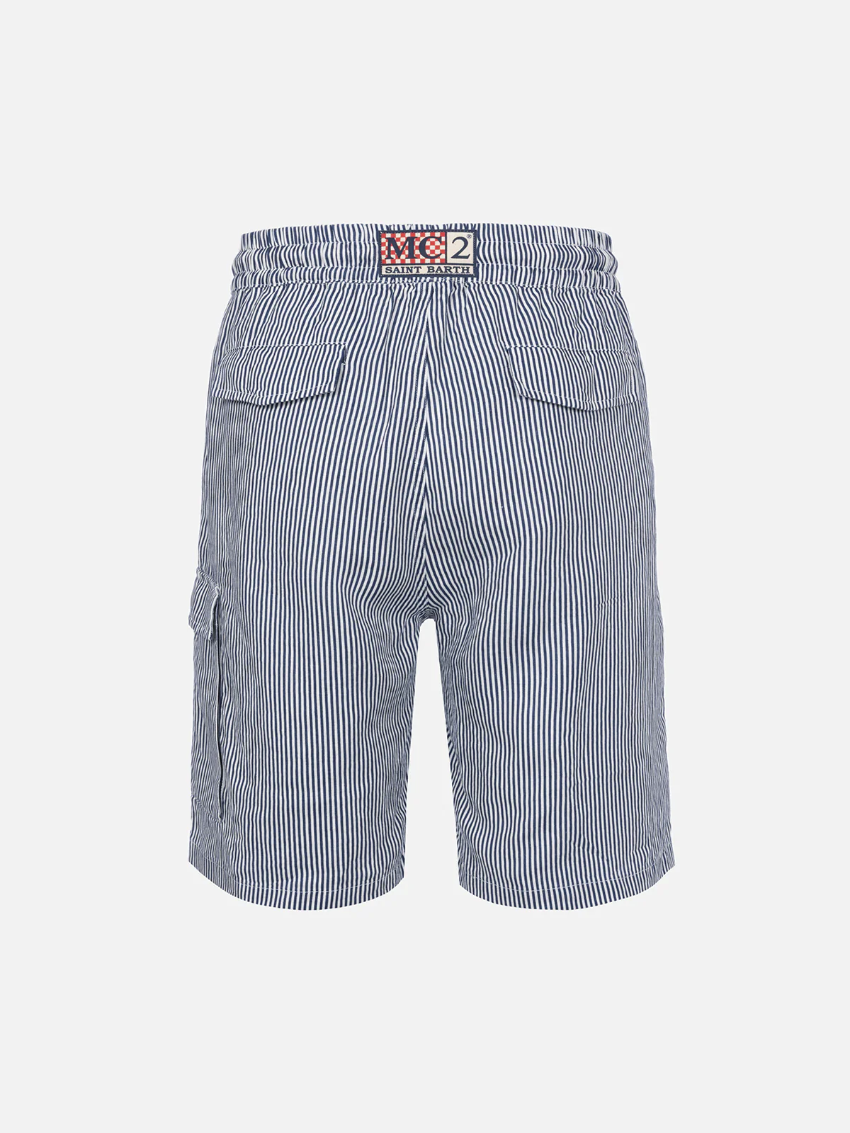 Marseille blue striped linen bermuda shorts - Image 5