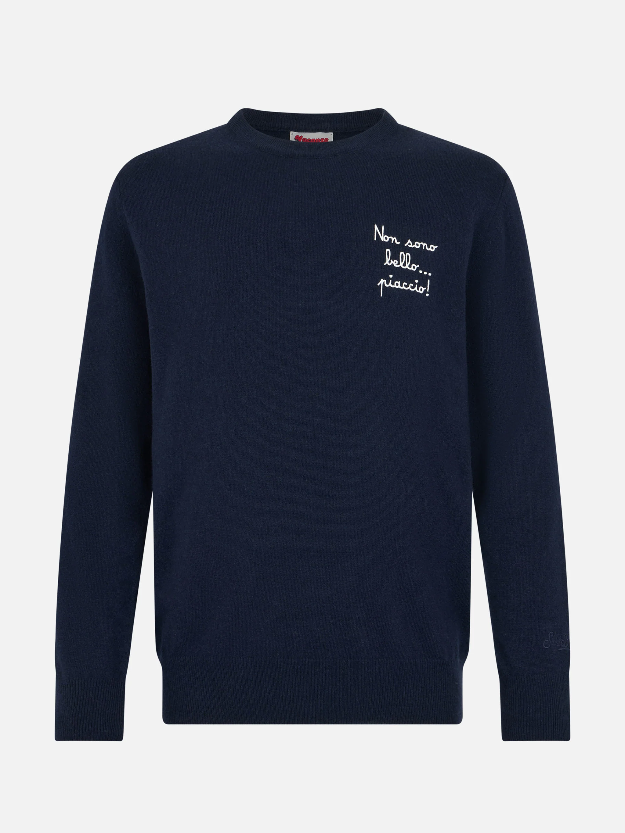 Crewneck sweater Heron Light with Non sono bello, piaccio! embroidery | VACANZE DI NATALE SPECIAL EDITION - Image 4