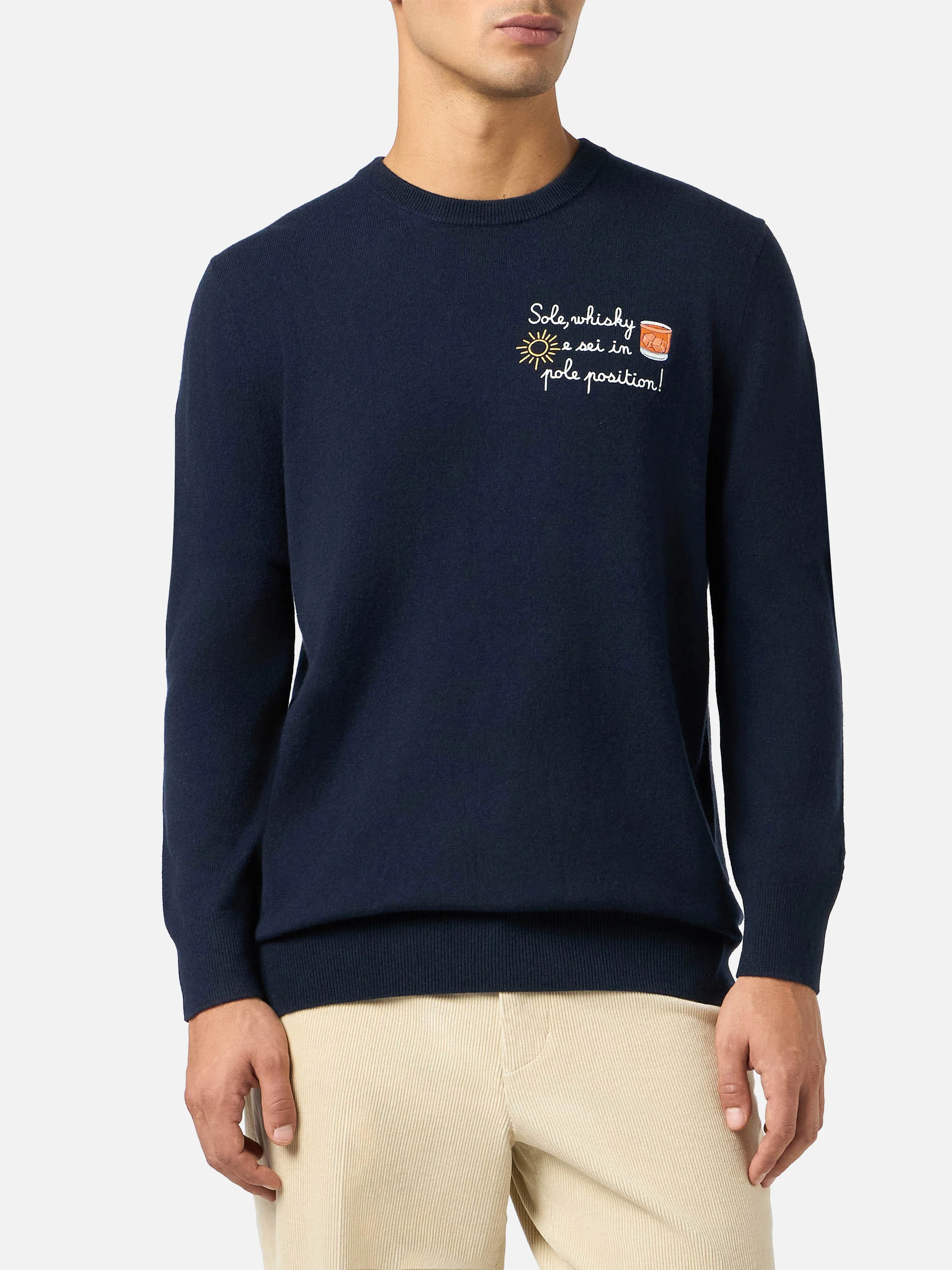 Crewneck sweater Heron Light with Sole, Whisky...  embroidery | VACANZE DI NATALE SPECIAL EDITION - Image 2