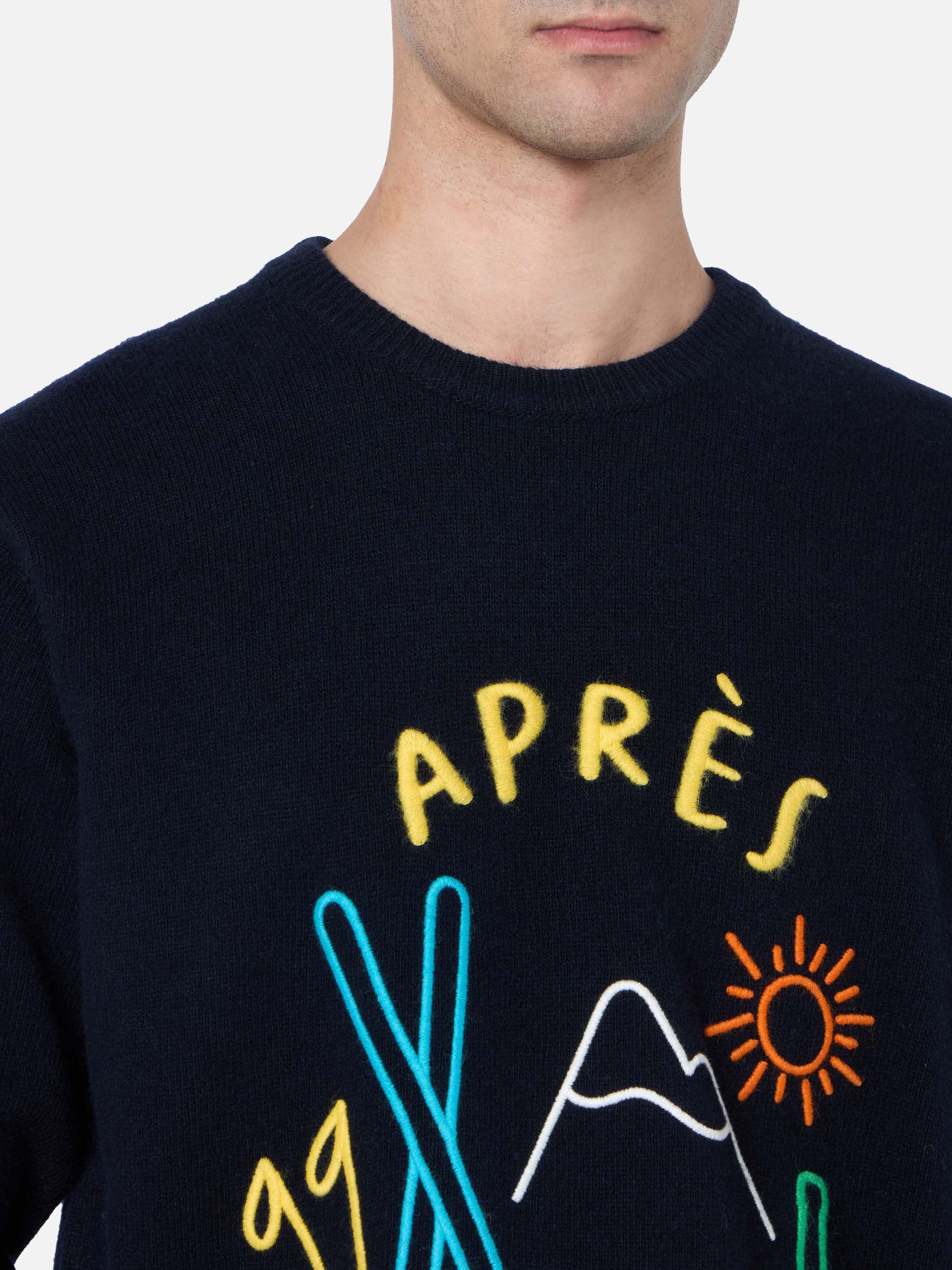 Crewneck sweater Heron with Apres ski embroidery - Image 2