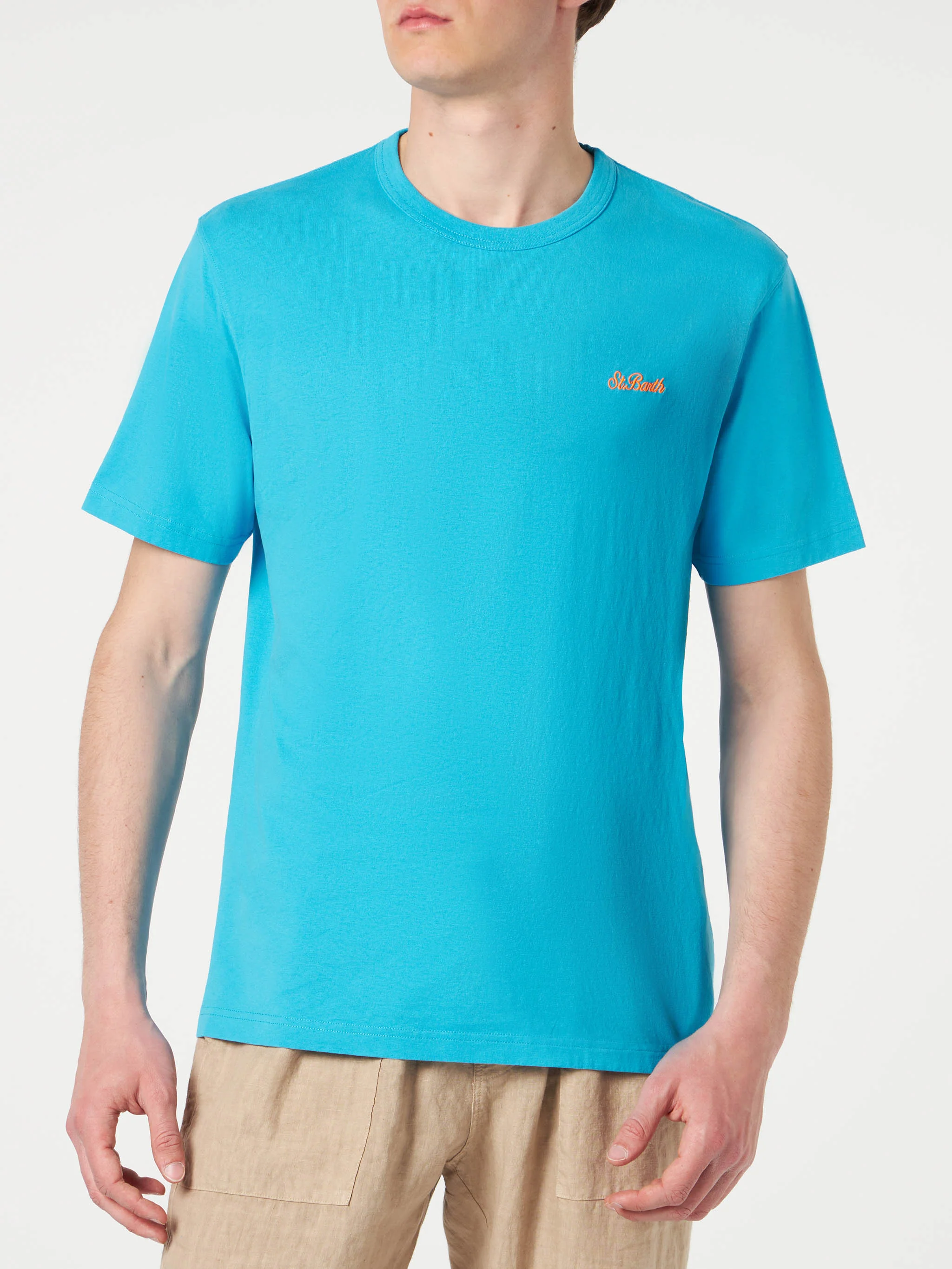 Dover light blue cotton t-shirt - Image 3