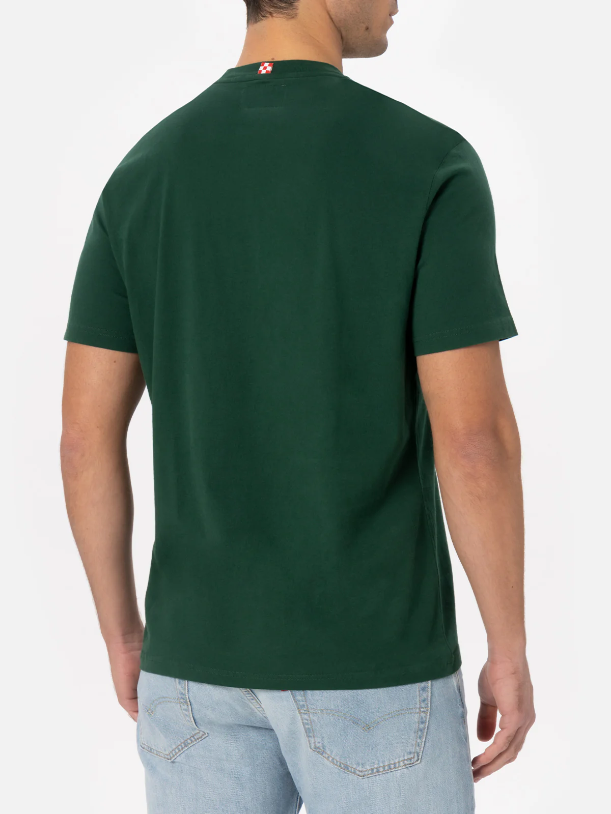 Arnott heavy cotton t-shirt in british green solid color with logo embroidery - Image 4