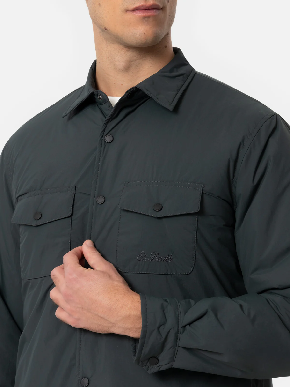 Chalet overshirt in british green solid color - Image 2