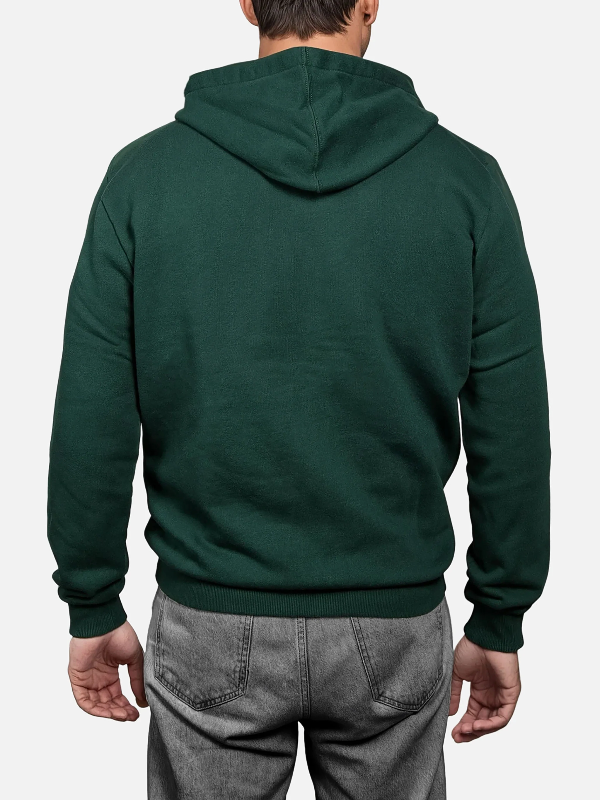 Mahony wool hooded sweater in navy blue solid color - Image 3