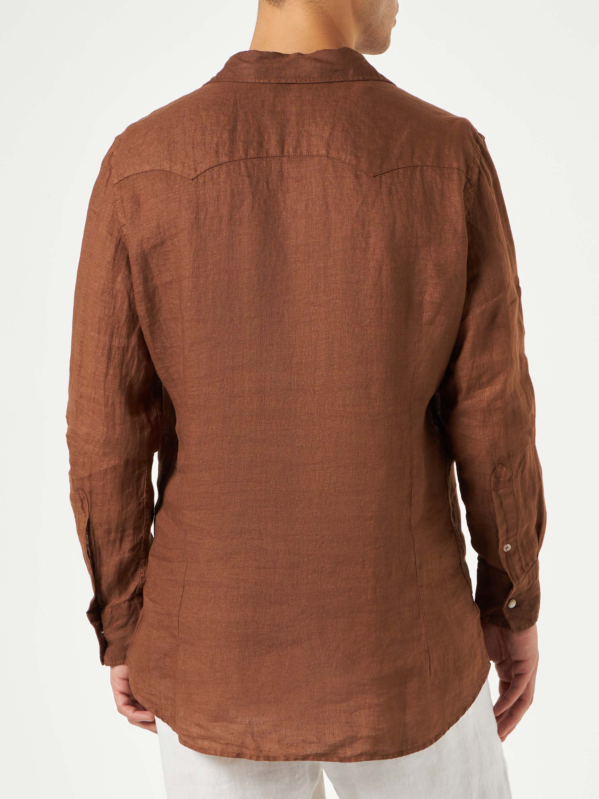 Greg brown linen shirt - Image 2