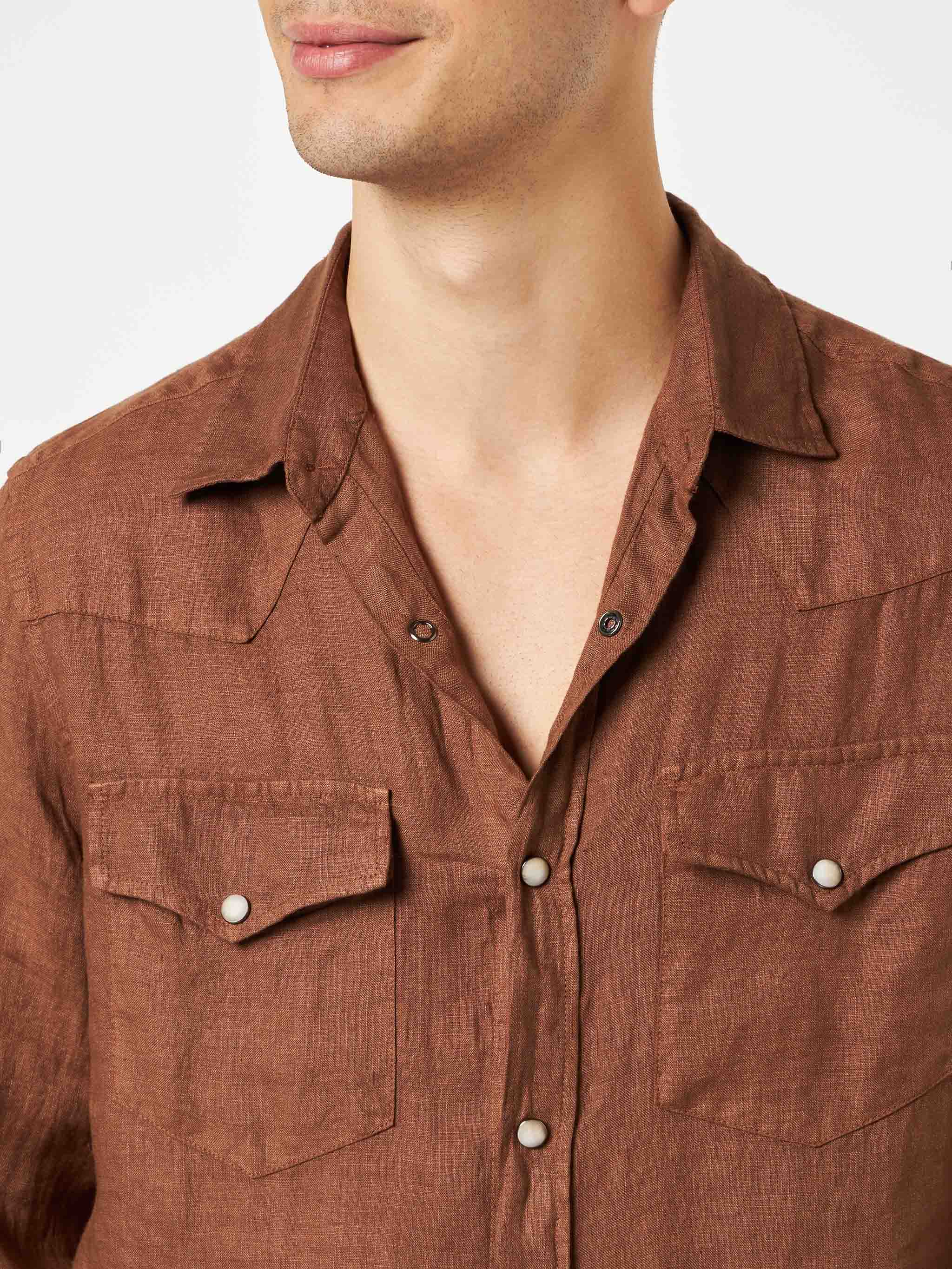 Greg brown linen shirt - Image 3