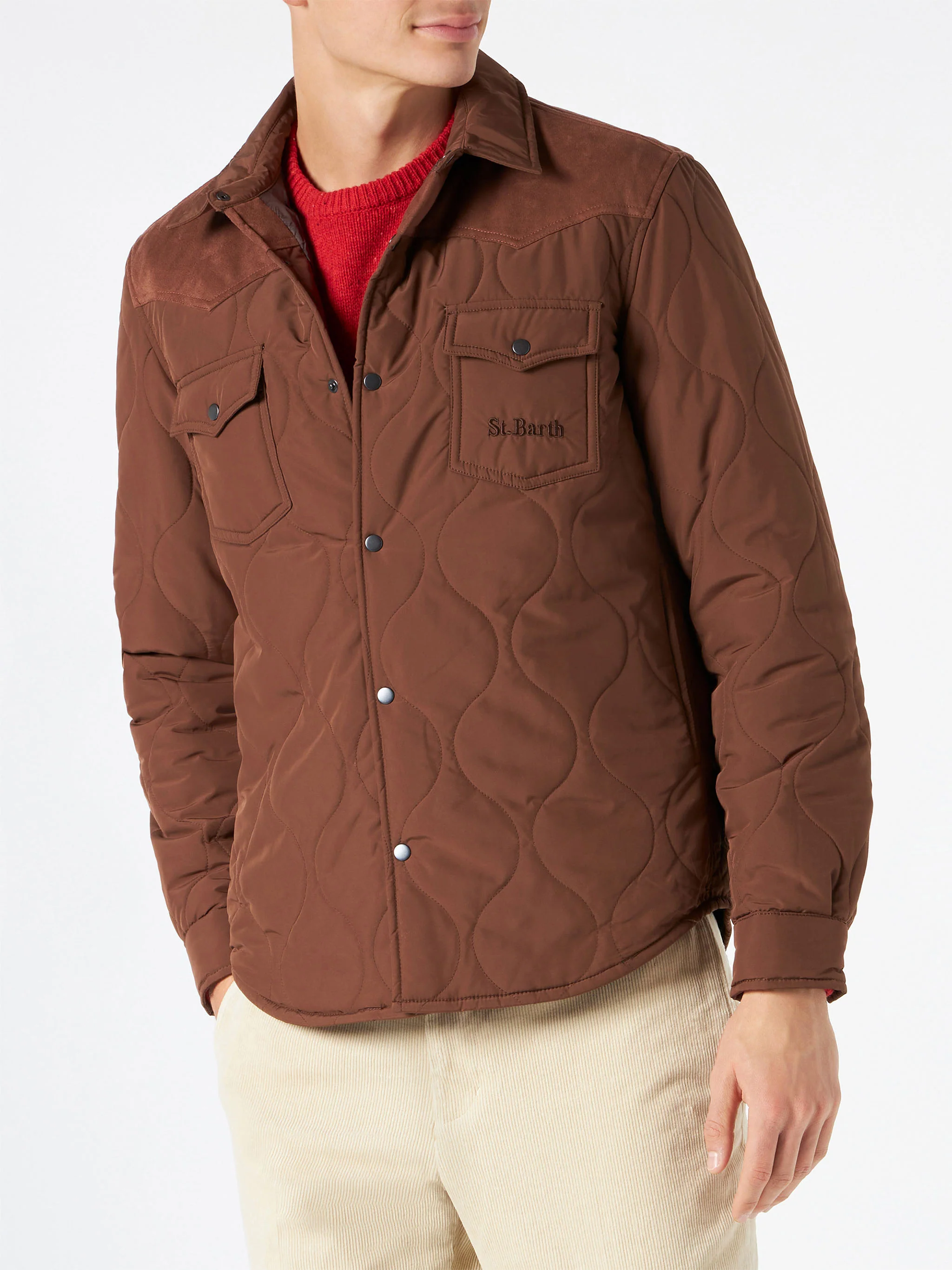 Chalet Tex brown padded overshirt - Image 3