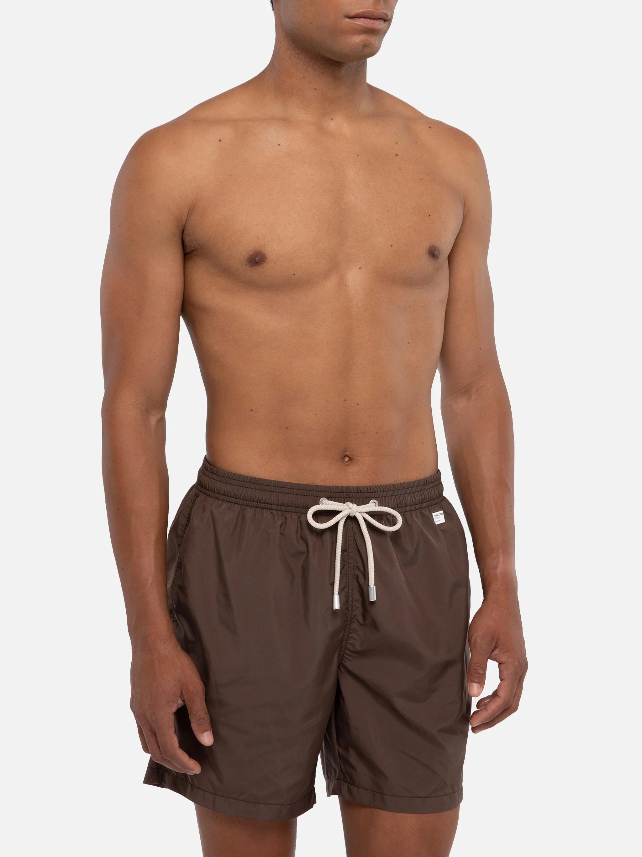 Lighting Pantone brown swim shorts in solid color | Special Edition - Image 3