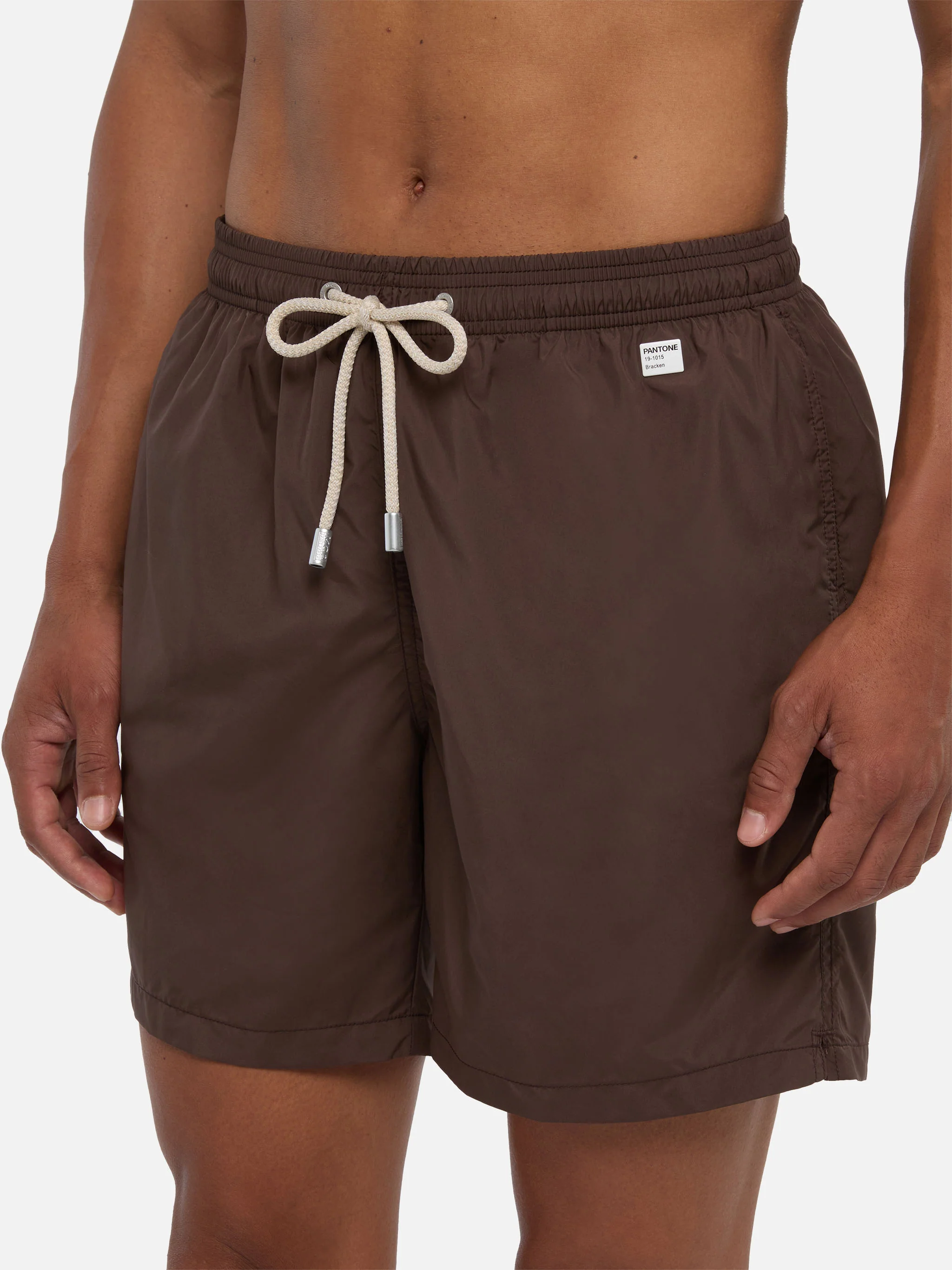 Lighting Pantone brown swim shorts in solid color | Special Edition - Image 4