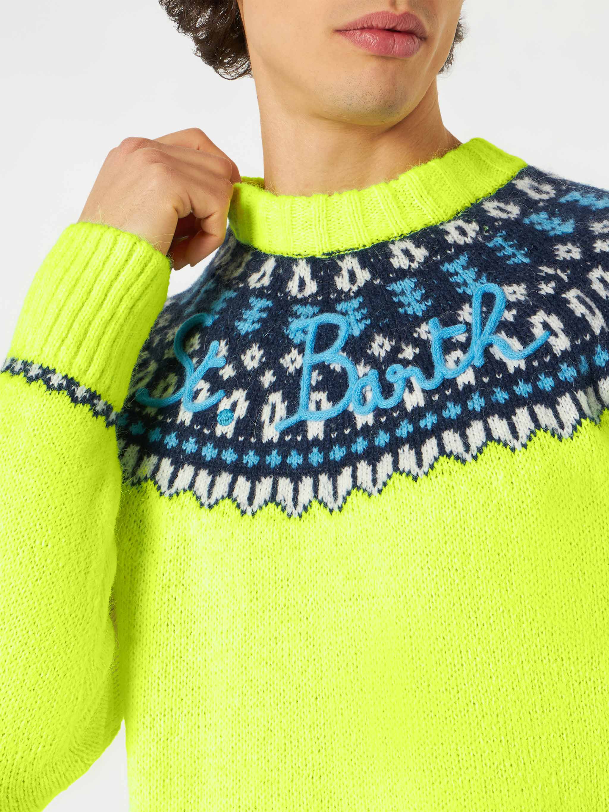 Crewneck sweater Heron in blended alpaca with fair-isle jacquard - Image 2