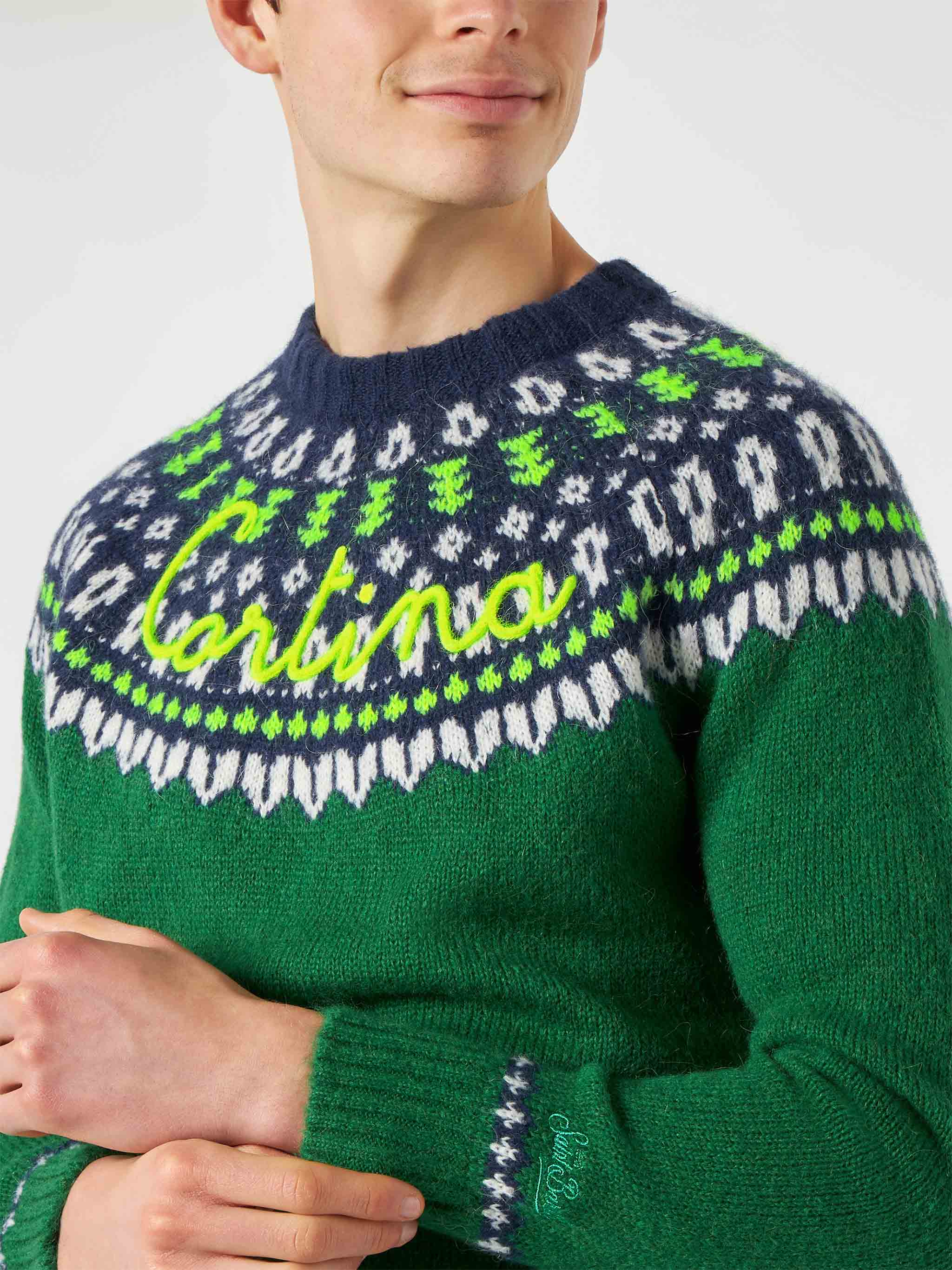 Crewneck sweater Heron with fair-isle jacquard - Image 2