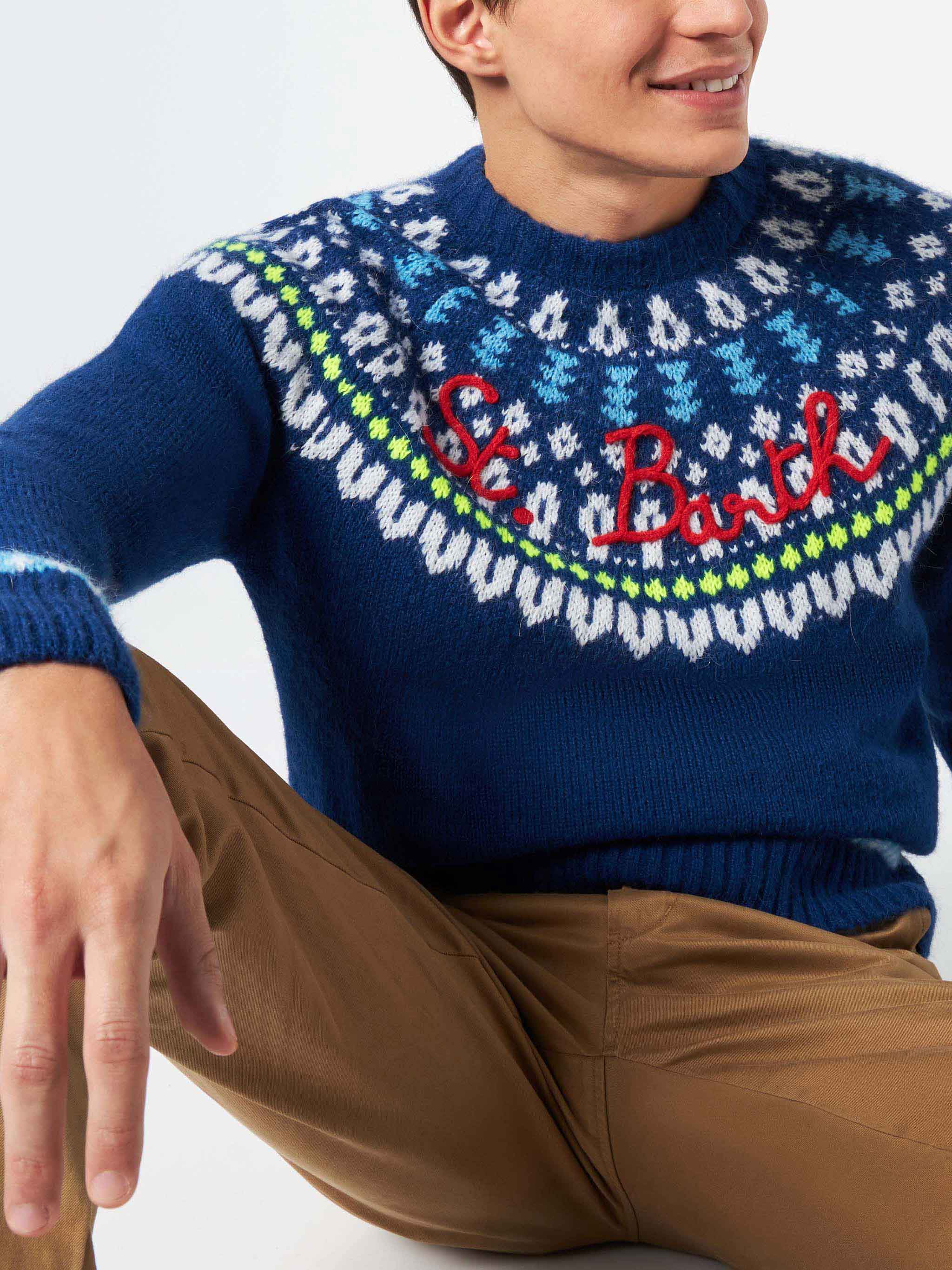 Crewneck sweater Heron with fair-isle jacquard - Image 3