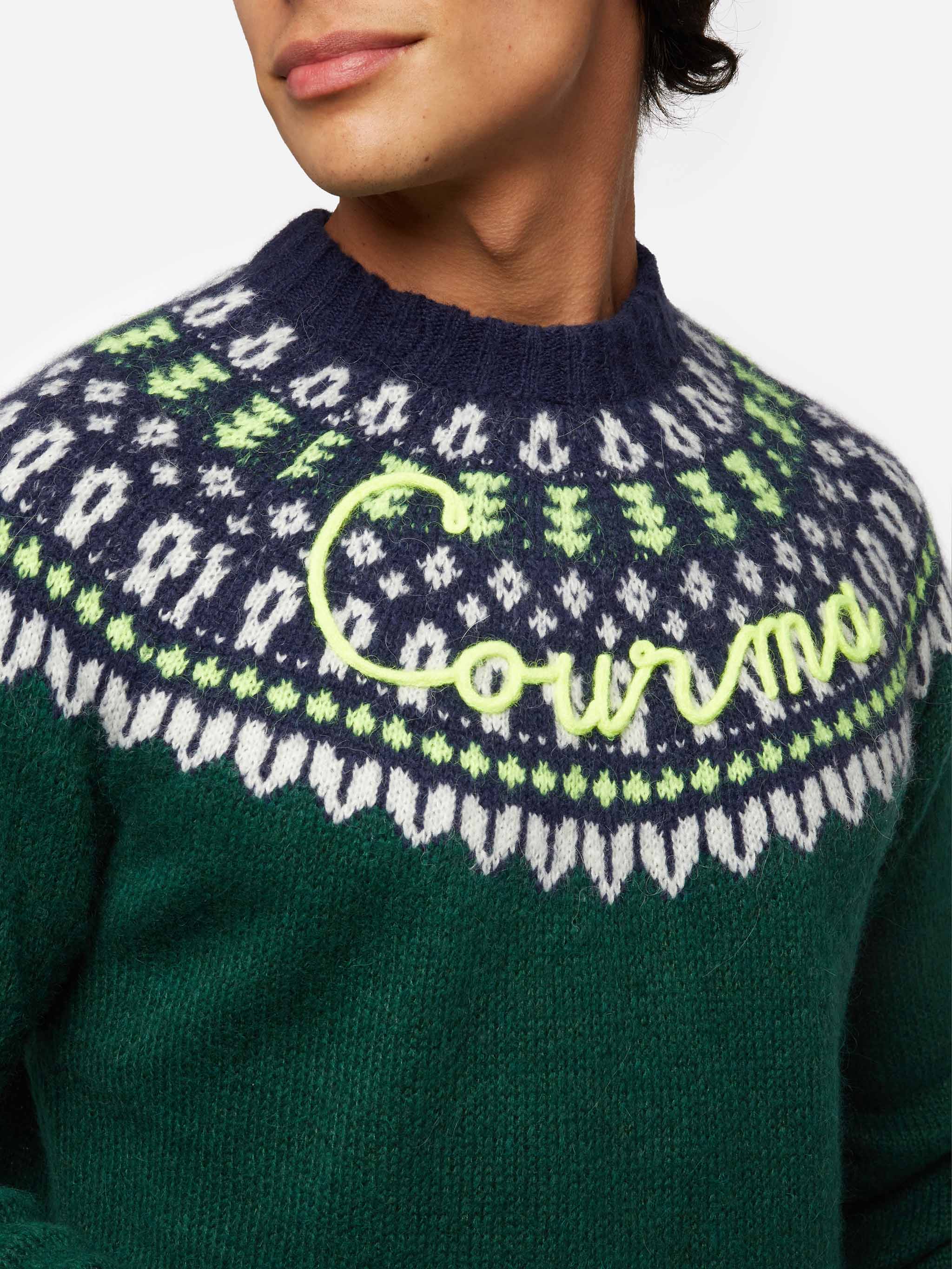 Alpaca sweater Heron Nordic Soft with fair isle jacquard and Courma embroidery - Image 2