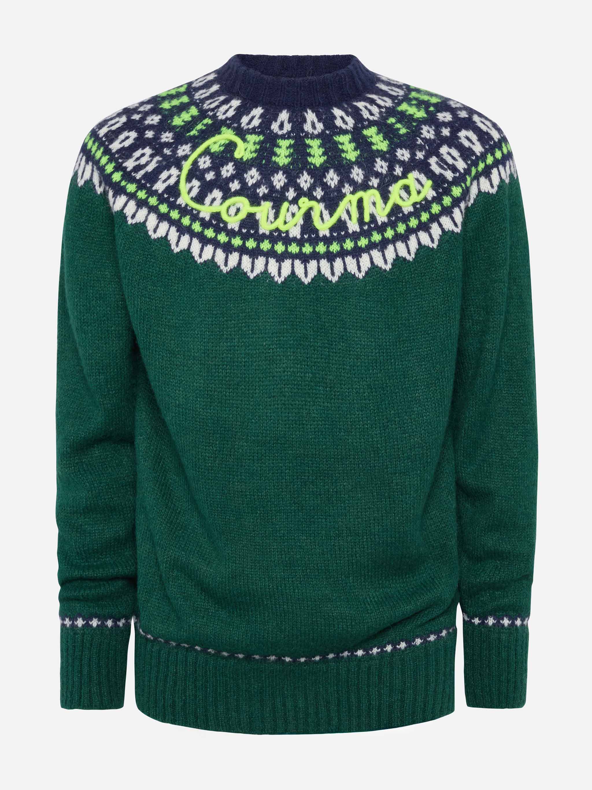 Alpaca sweater Heron Nordic Soft with fair isle jacquard and Courma embroidery - Image 4
