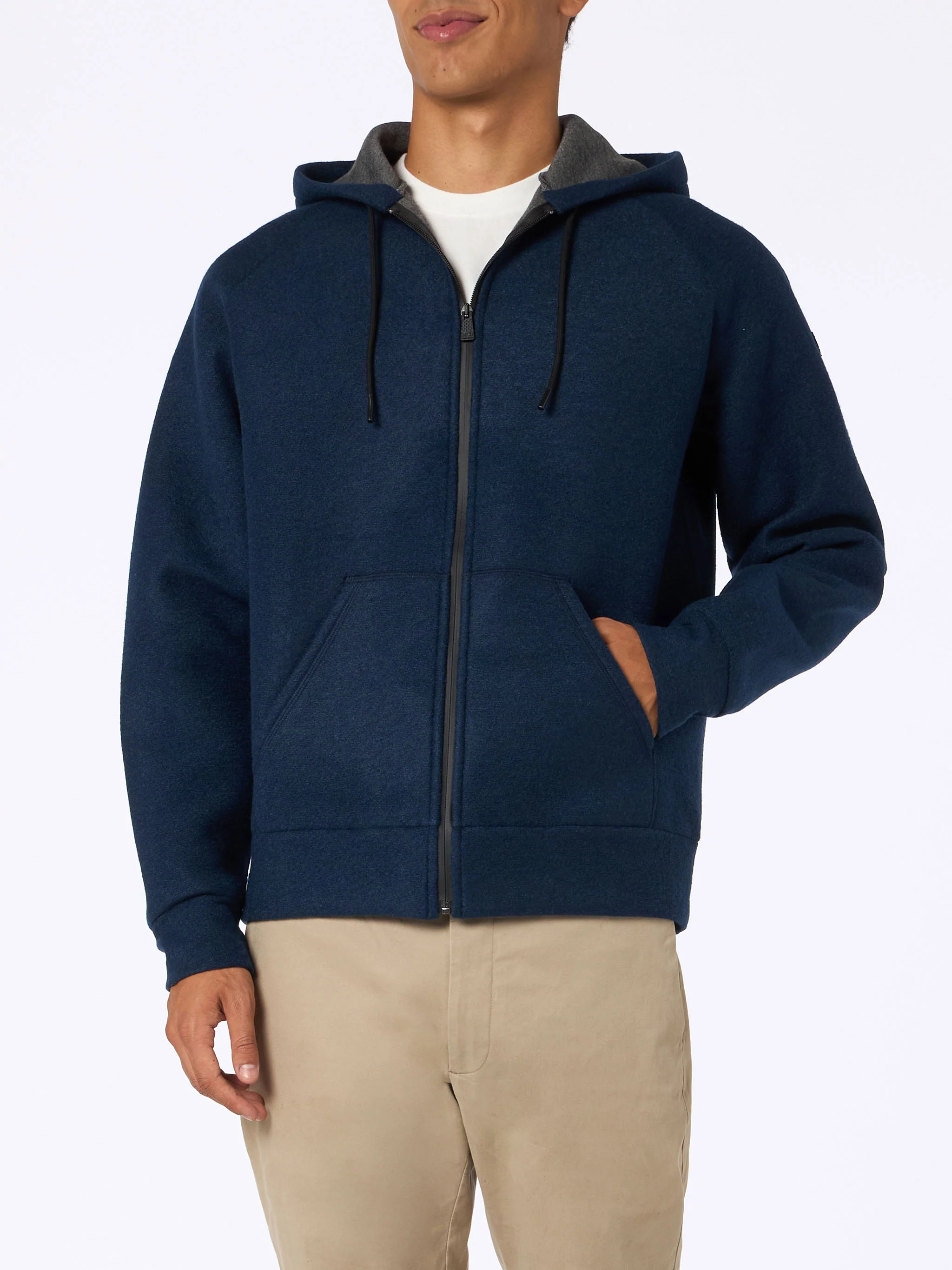 Carrel technical fabric sweatshirt in navy blue solid color