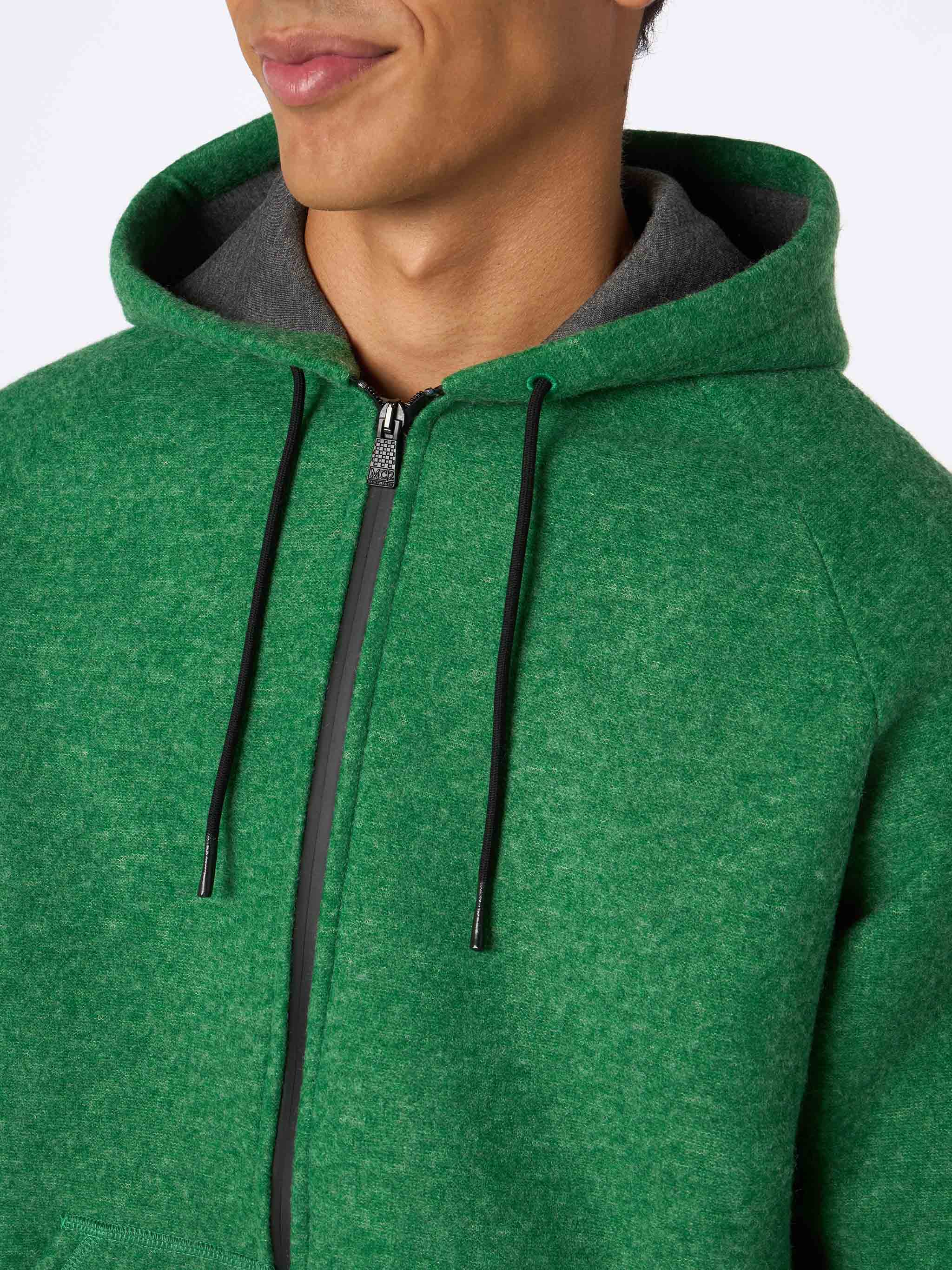 Carrel technical fabric sweatshirt in green solid color - Image 3