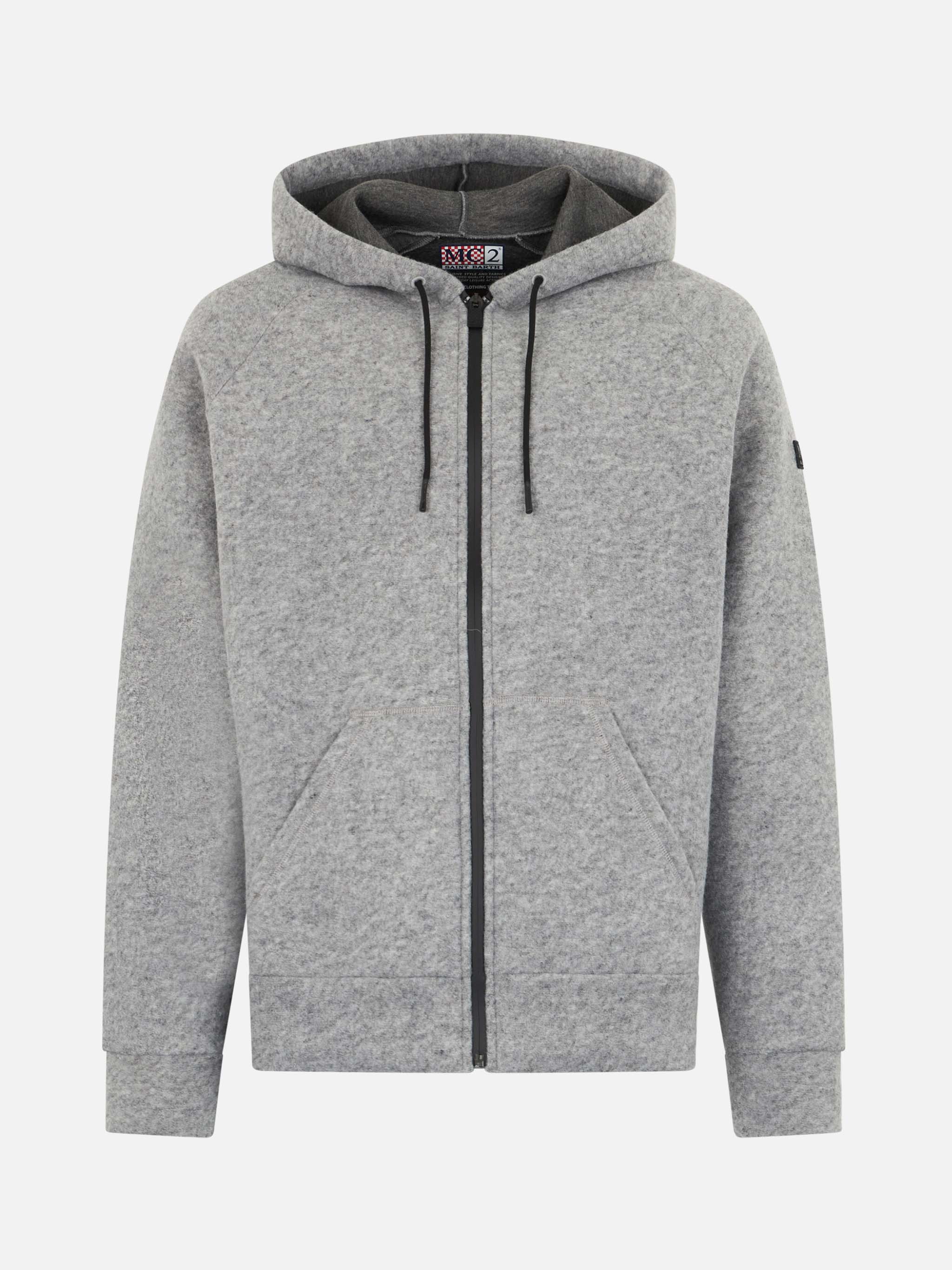 Carrel technical fabric sweatshirt in grey melange solid color - Image 4