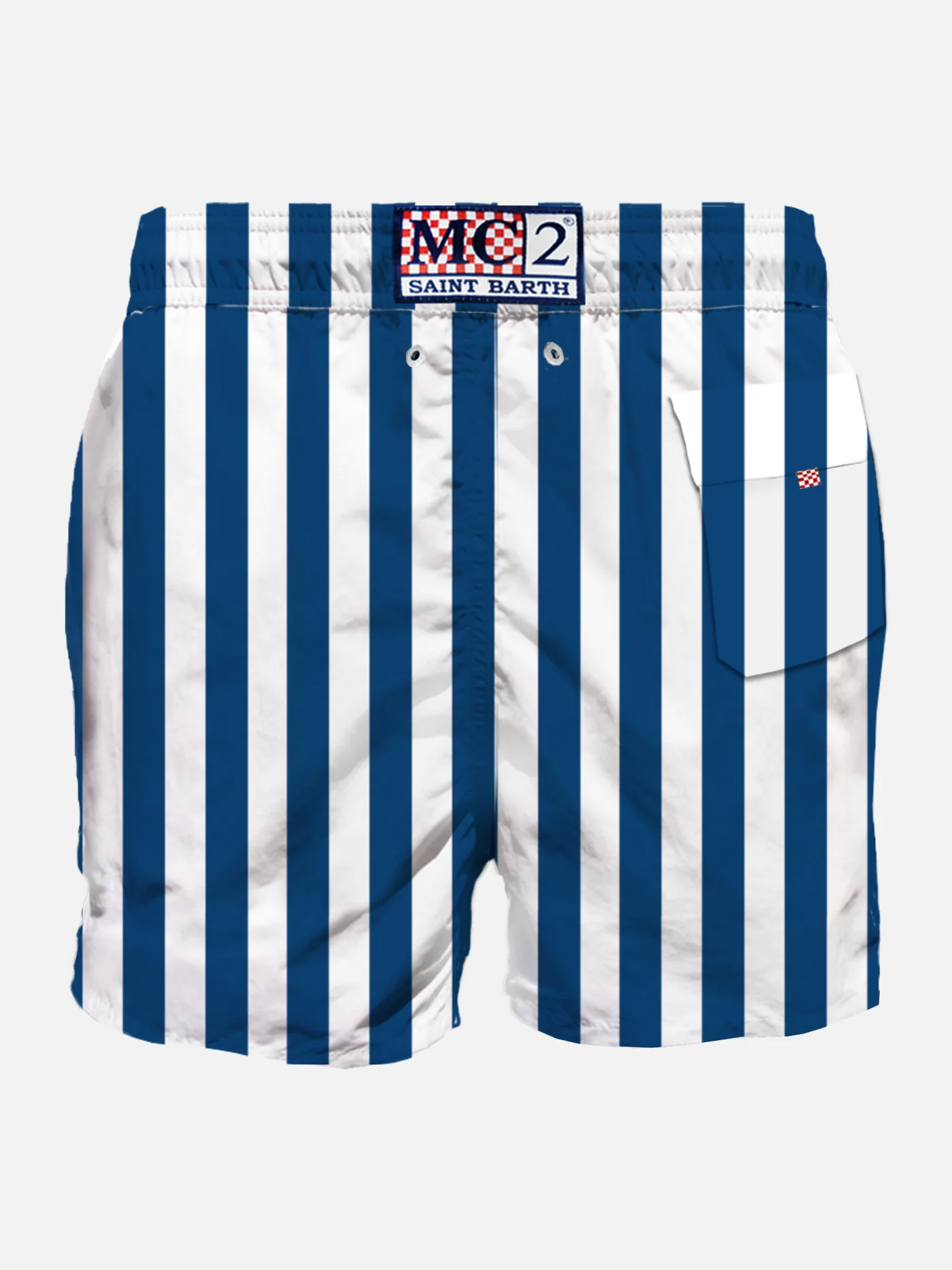 Gustavia white and blue striped swim shorts - Image 2
