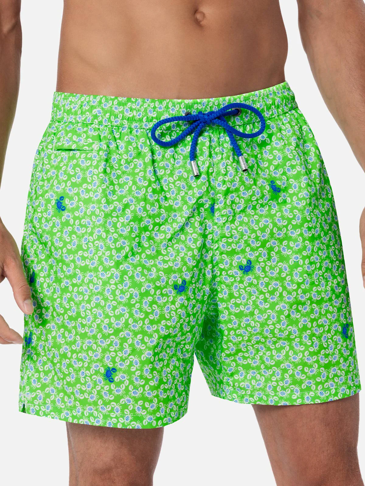 Comfort Light classic stretch swim shorts with crabs print - Image 4