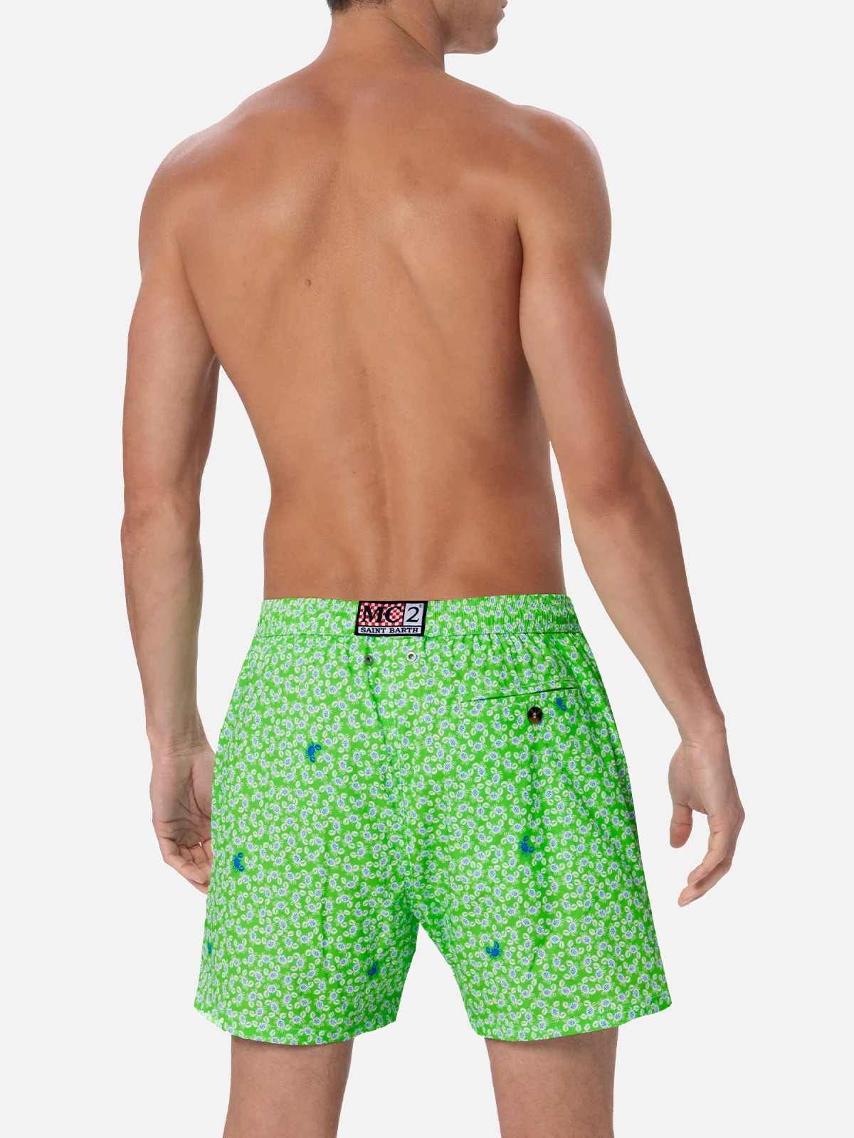 Comfort Light classic stretch swim shorts with crabs print - Image 5