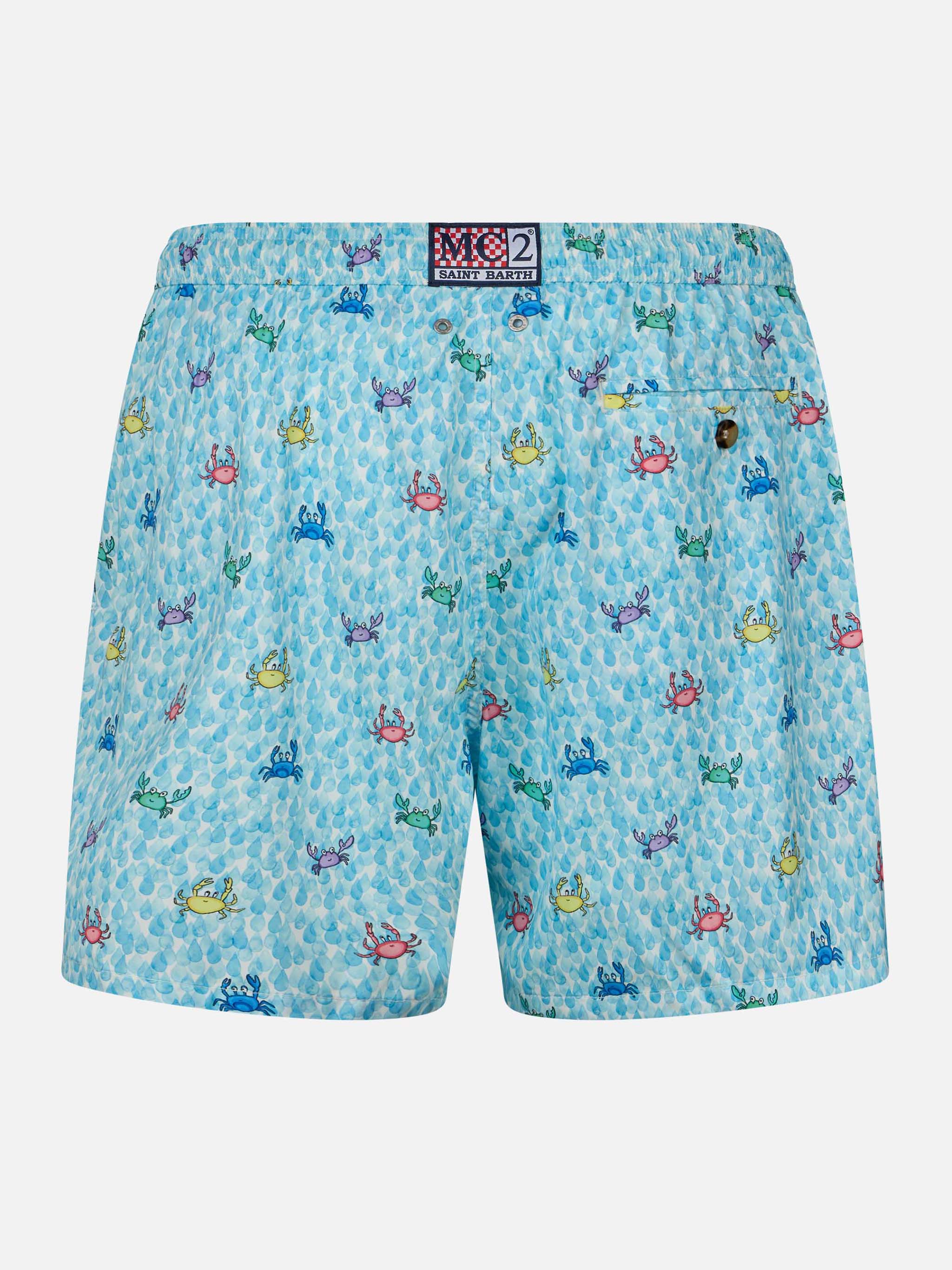 Comfort Light classic stretch swim shorts with crabs print - Image 2