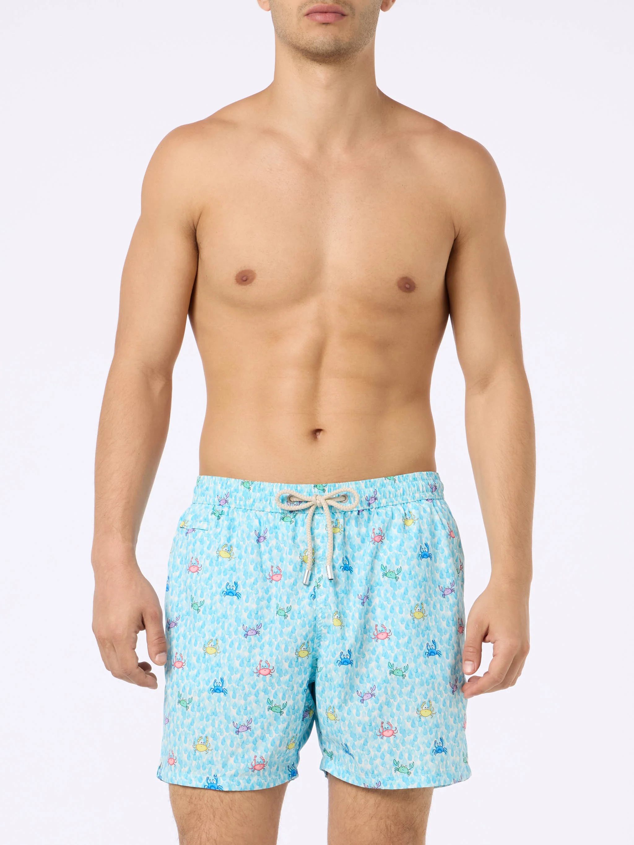 Comfort Light classic stretch swim shorts with crabs print - Image 3