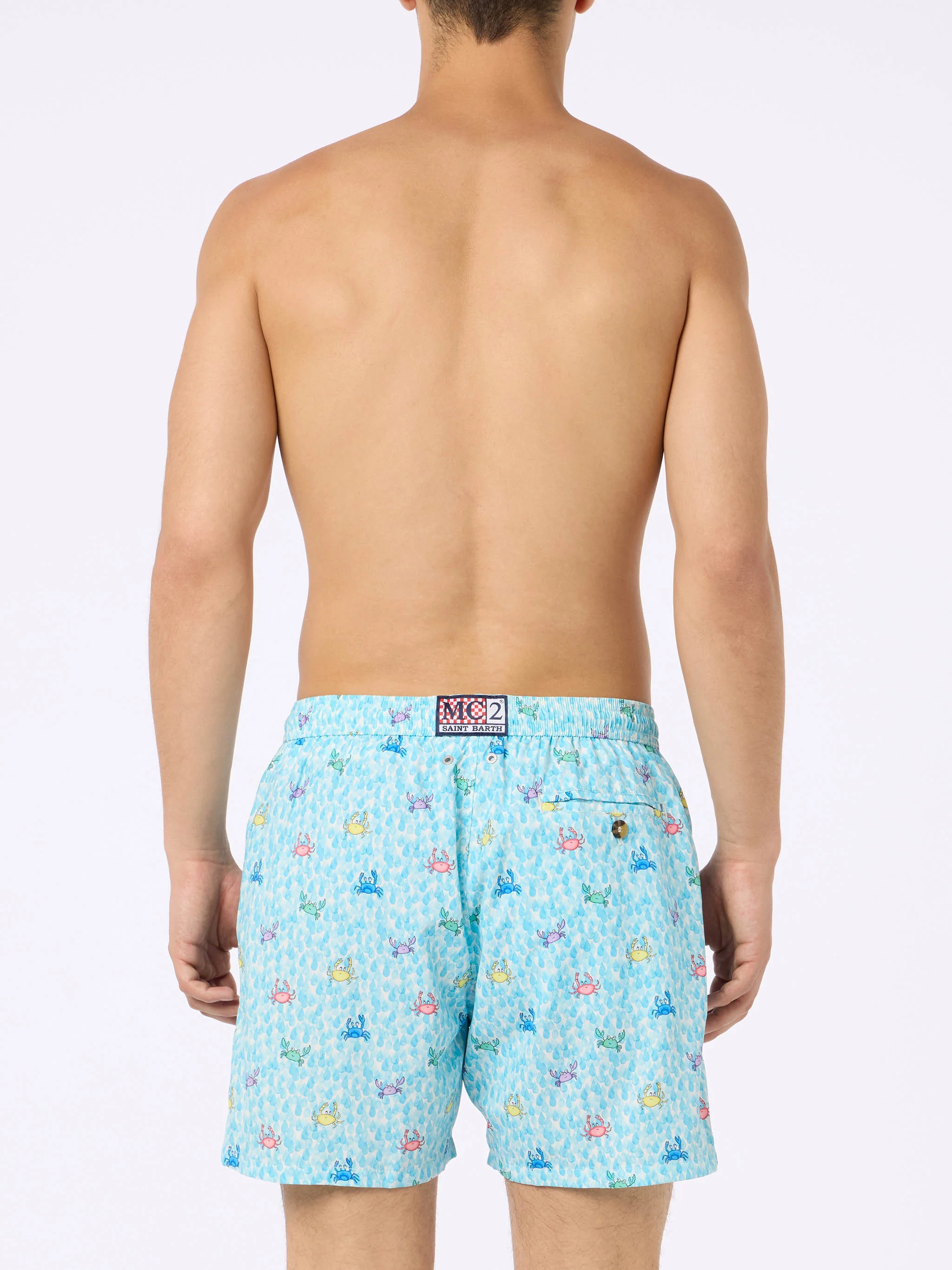 Comfort Light classic stretch swim shorts with crabs print - Image 4