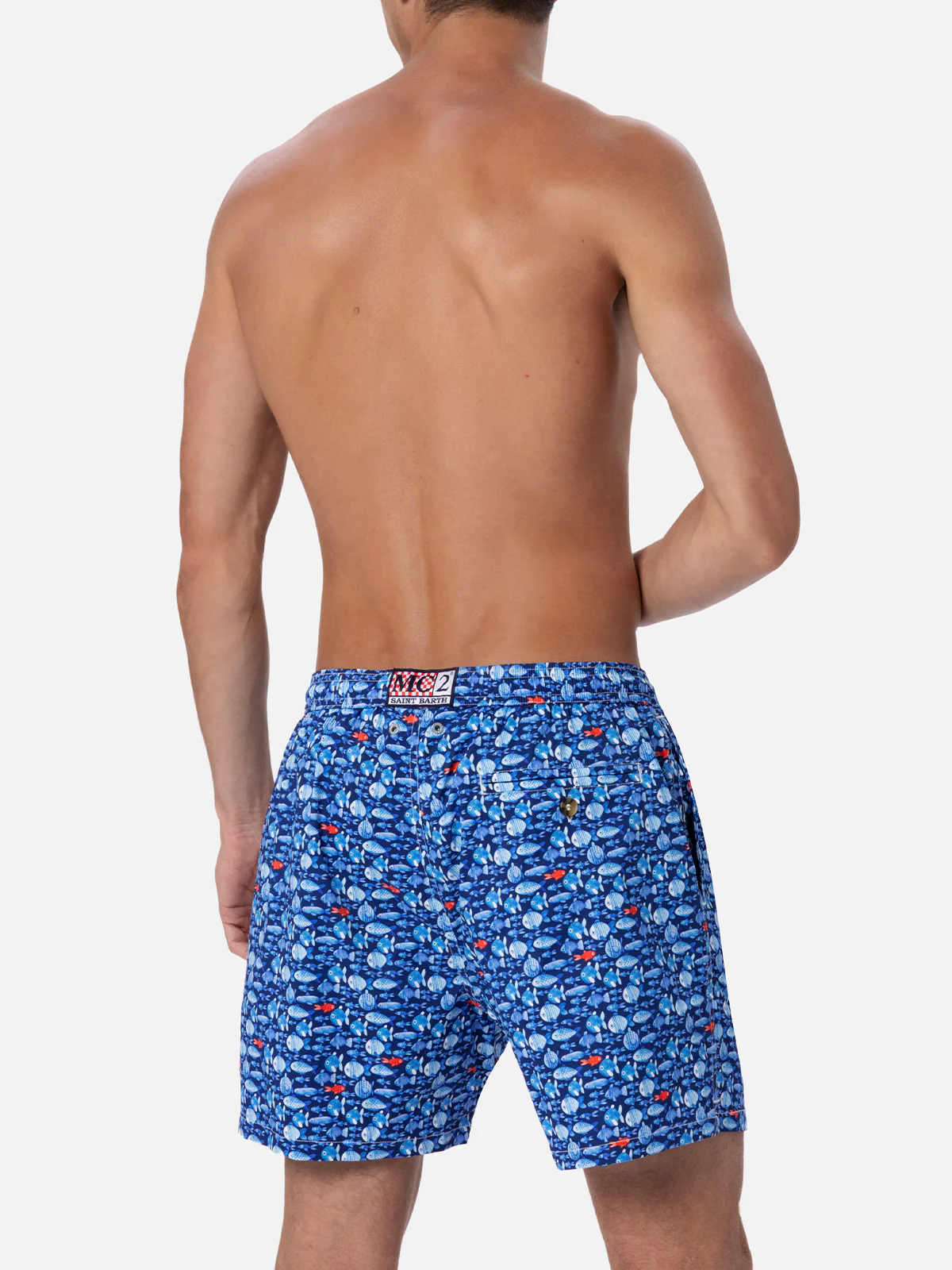 Comfort Light classic stretch swim shorts with fishes print - Image 5