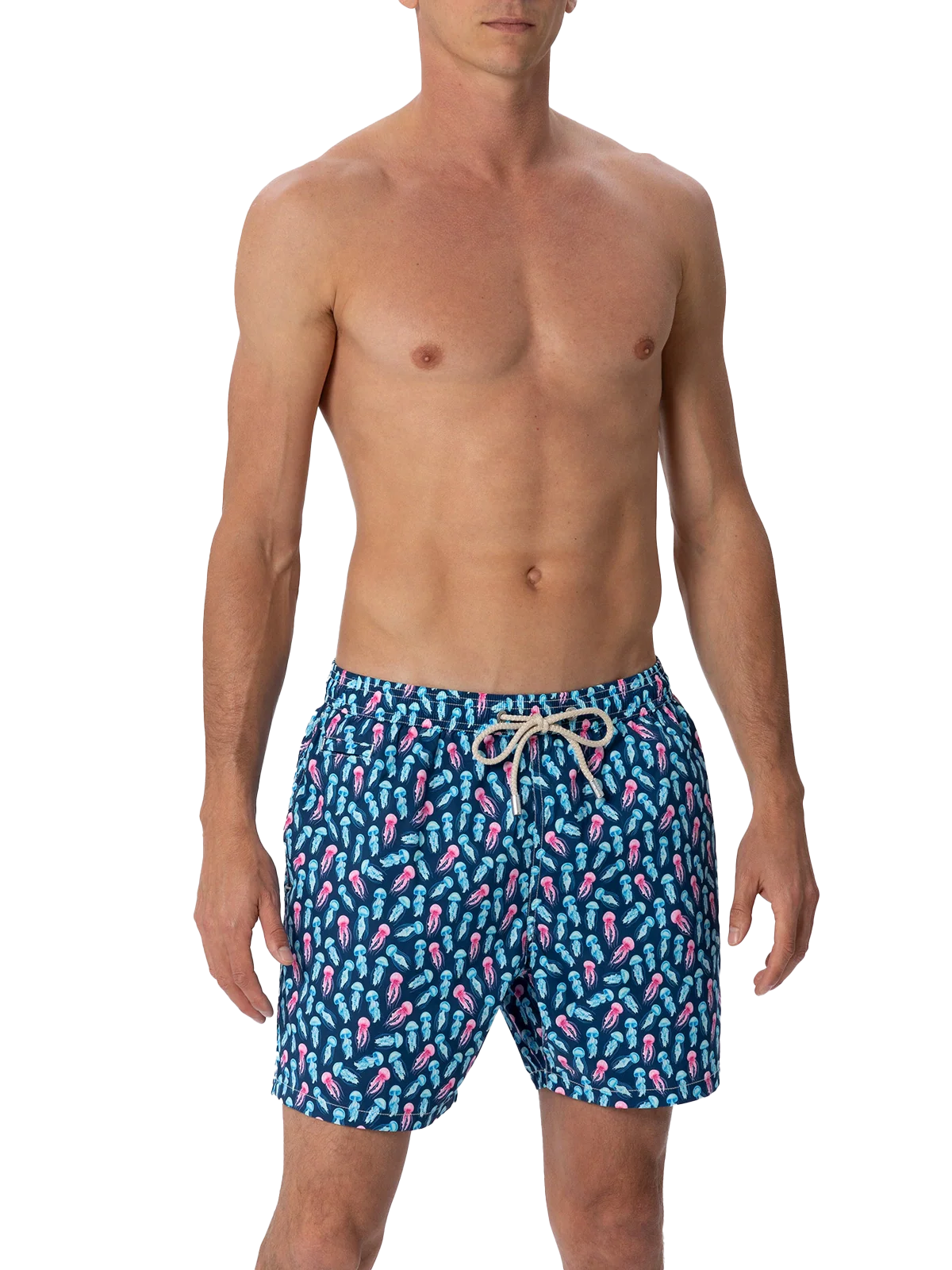 Comfort Light classic stretch swim shorts with jellyfishes print - Image 3