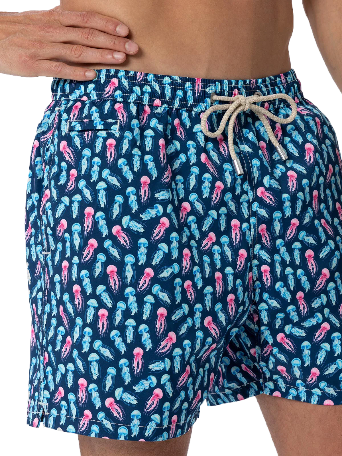 Comfort Light classic stretch swim shorts with jellyfishes print - Image 4
