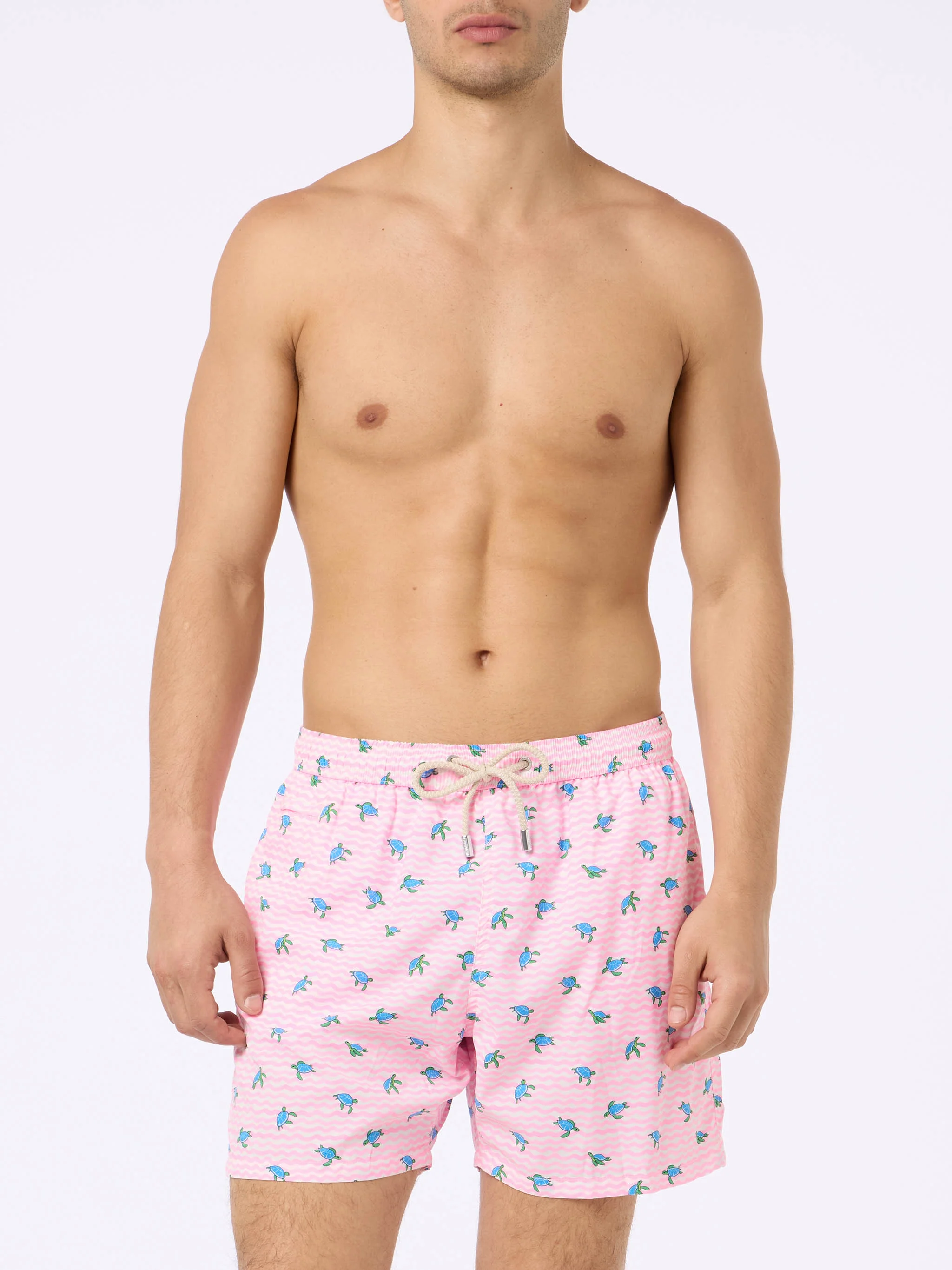 Comfort Light classic stretch swim shorts with sea turtles print - Image 3
