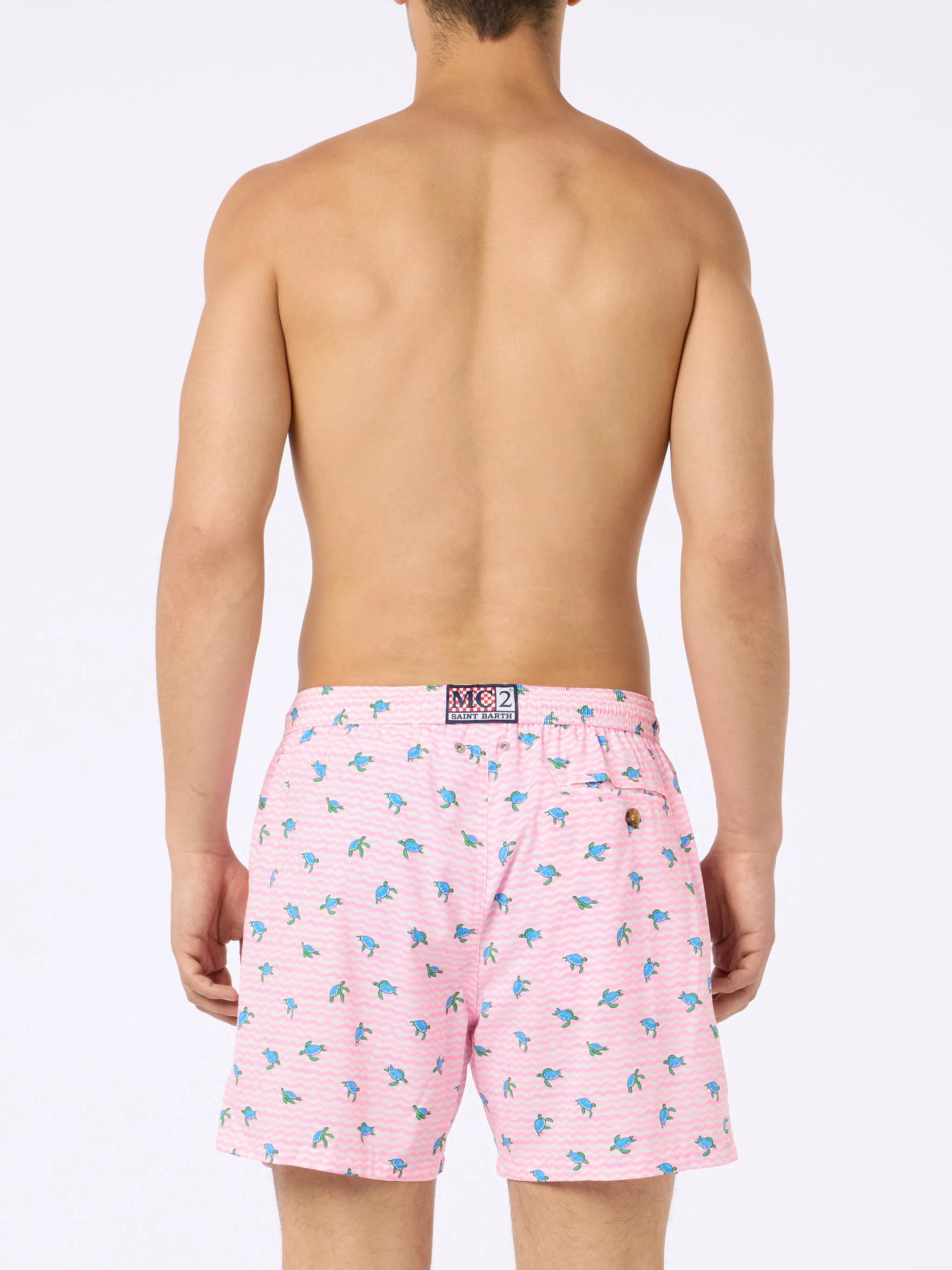 Comfort Light classic stretch swim shorts with sea turtles print - Image 4