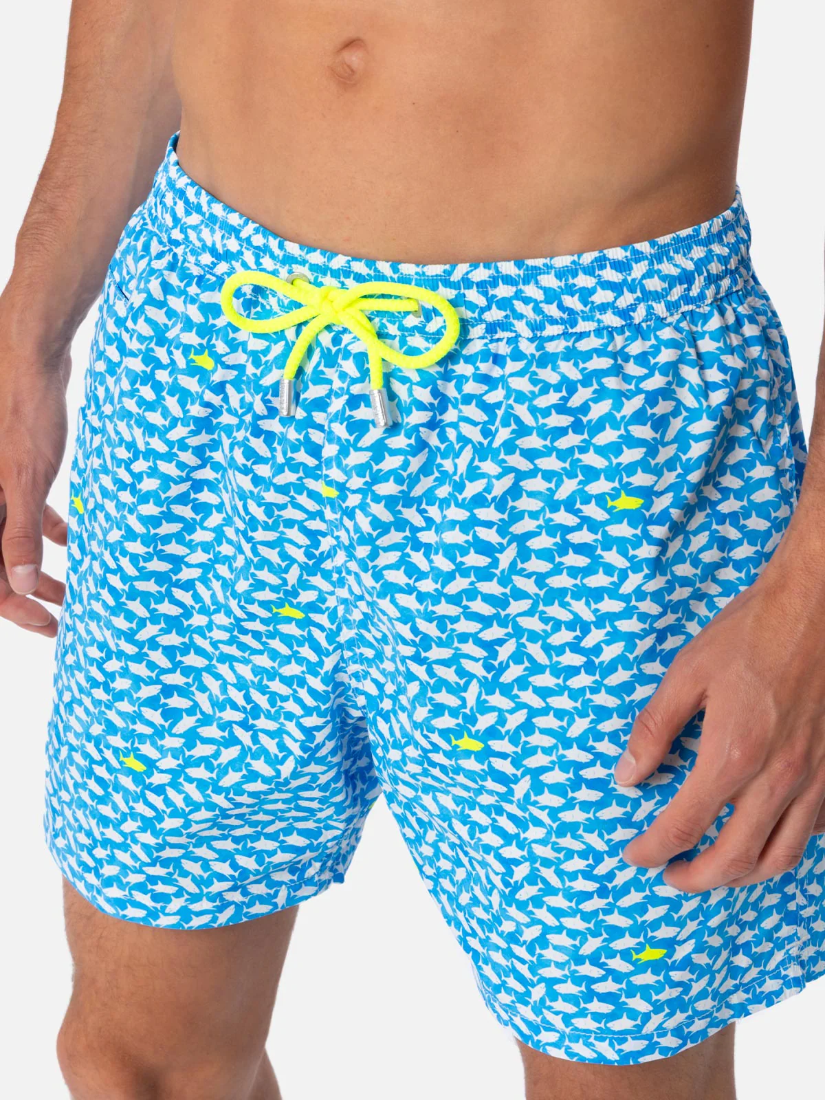 Comfort Light classic stretch swim shorts with sharks print - Image 3