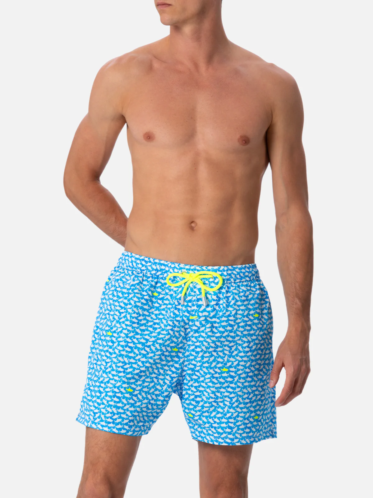Comfort Light classic stretch swim shorts with sharks print - Image 4