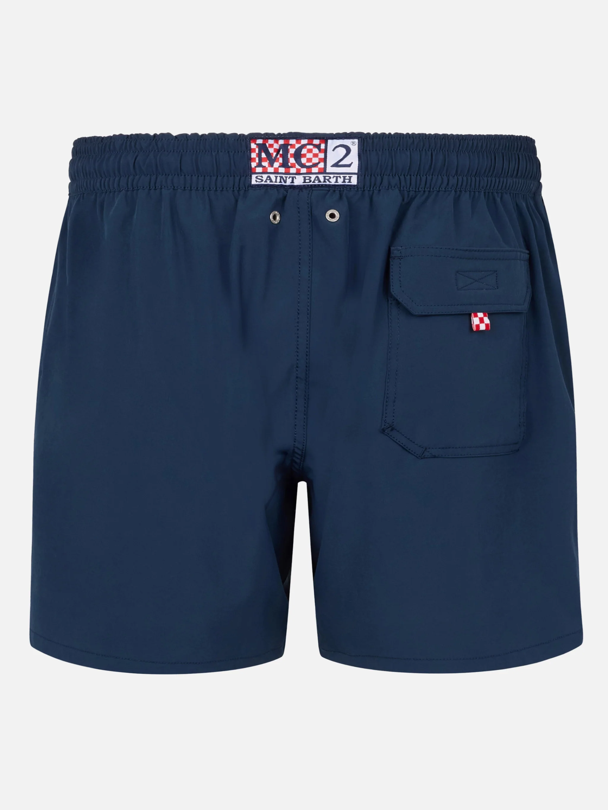 Comfort classic stretch swim shorts with Dal Padel alla Brace embroidery | INSULTI LUMINOSI SPECIAL EDITION - Image 2