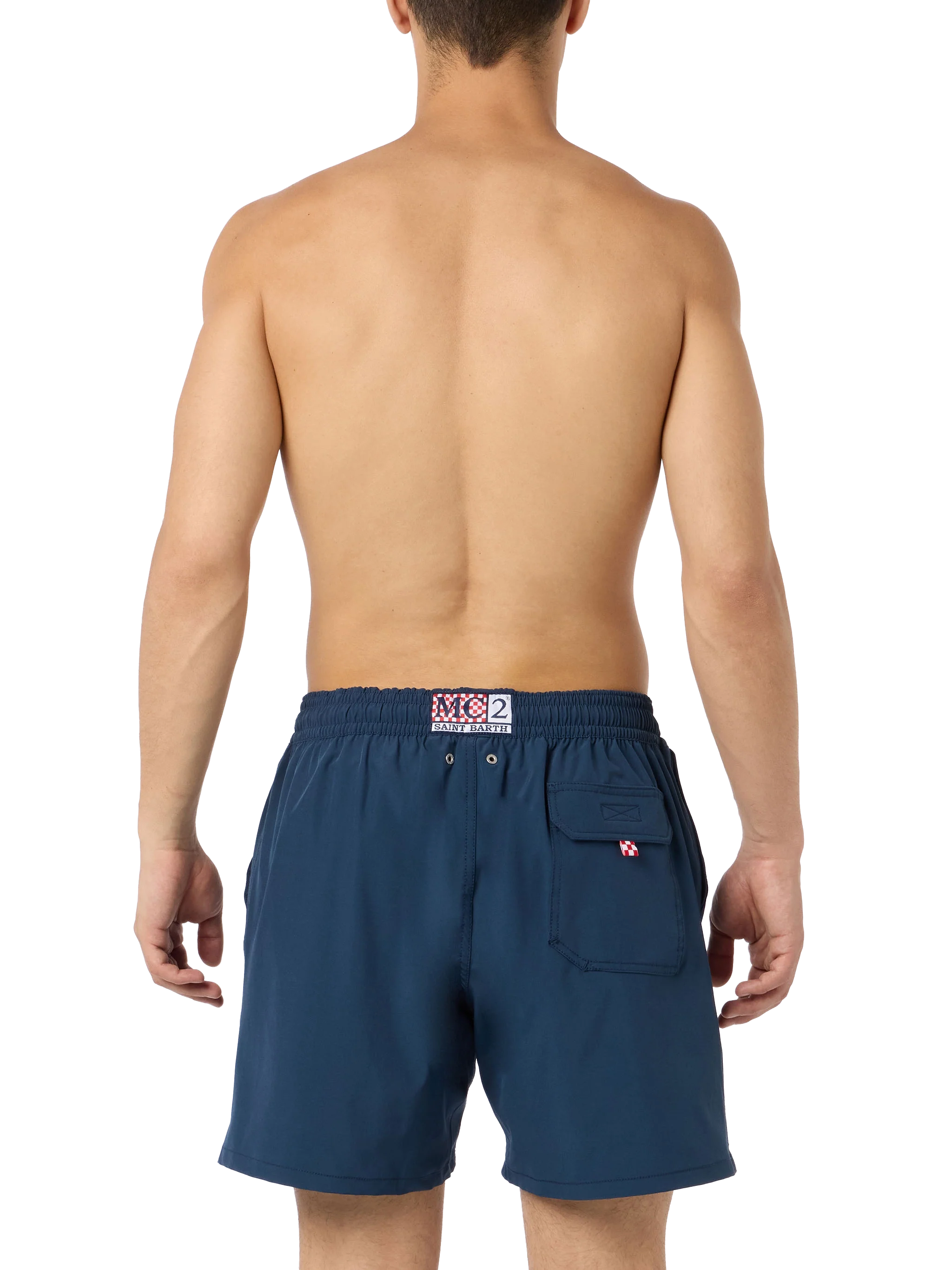 Comfort classic stretch swim shorts with Dal Padel alla Brace embroidery | INSULTI LUMINOSI SPECIAL EDITION - Image 4
