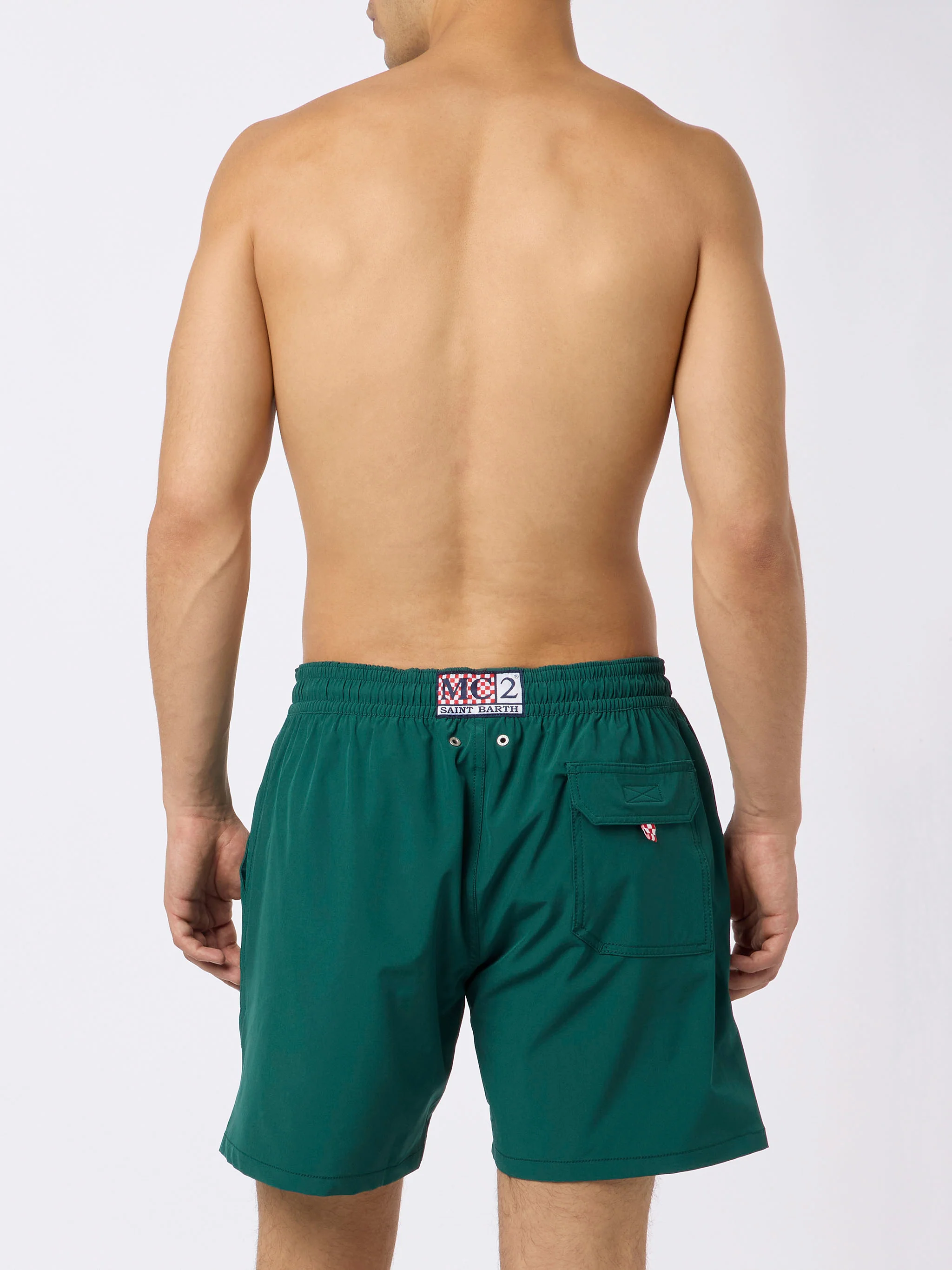 Classic stretch Comfort swim shorts with Forte dei Drammi embroidery | INSULTI LUMINOSI SPECIAL EDITION - Image 4