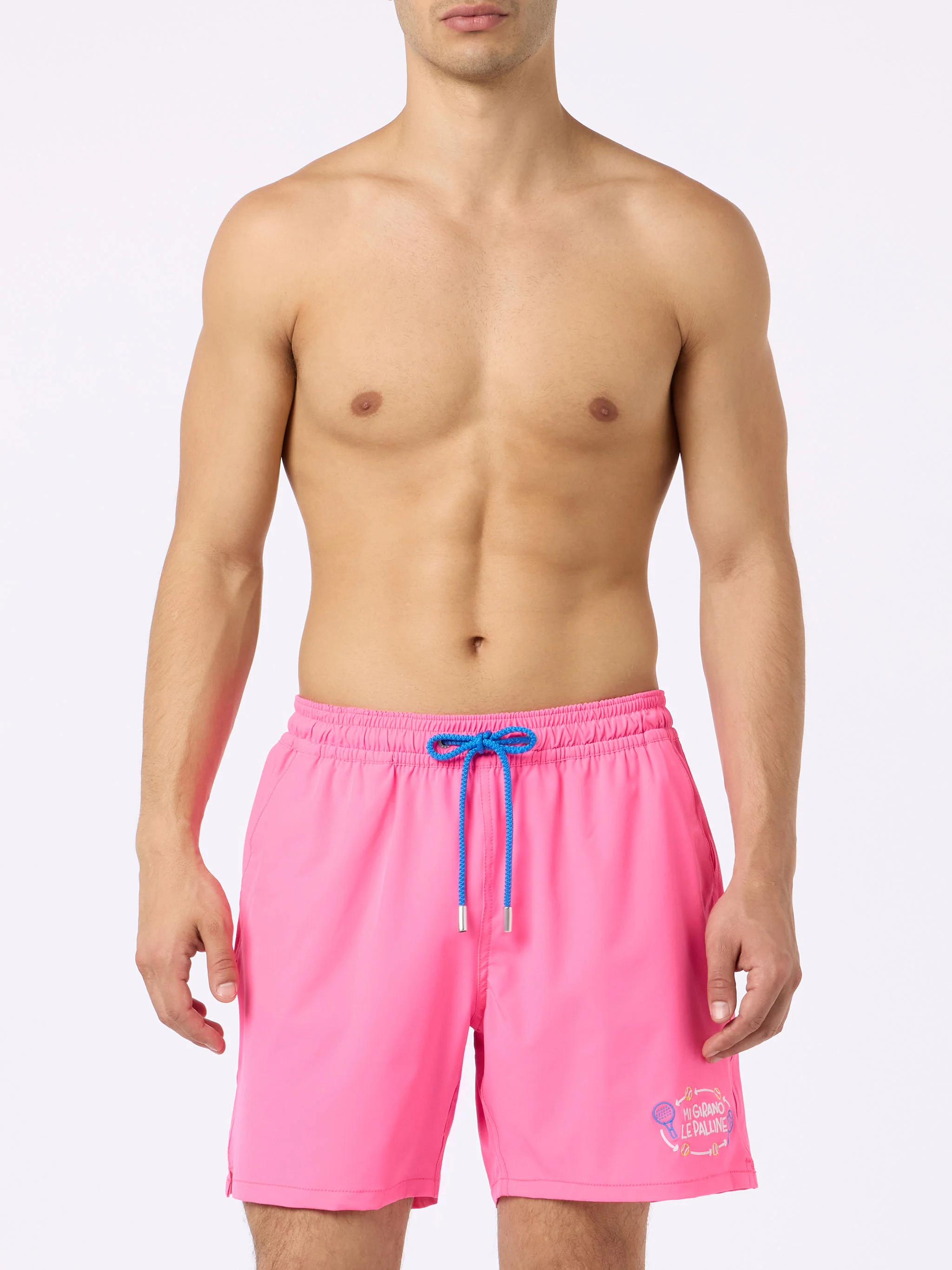 Classic stretch Comfort swim shorts with Mi girano le palline embroidery | INSULTI LUMINOSI SPECIAL EDITION - Image 3