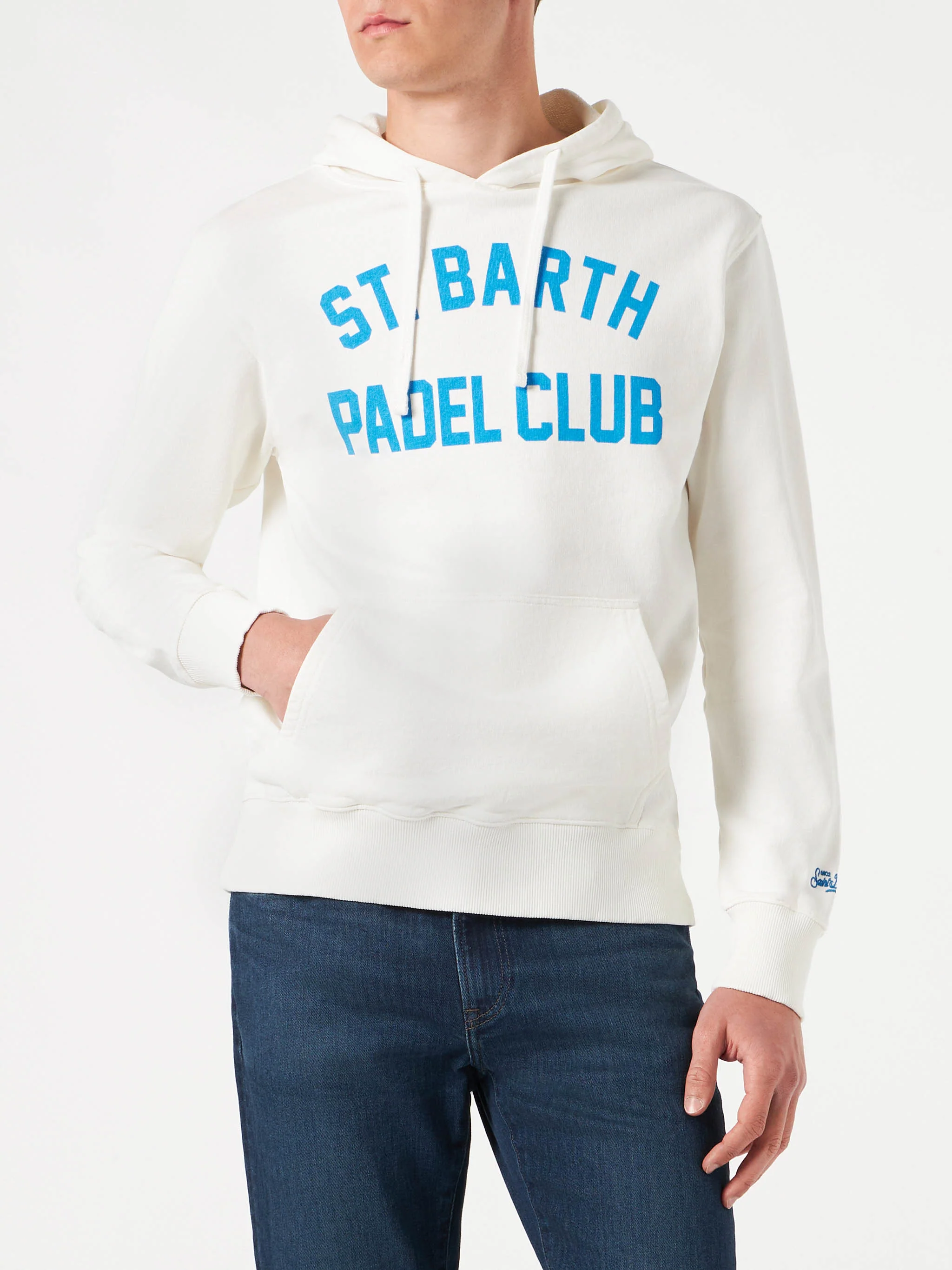 Manhattan white sweatshirt with St. Barth Padel Club print - Image 3
