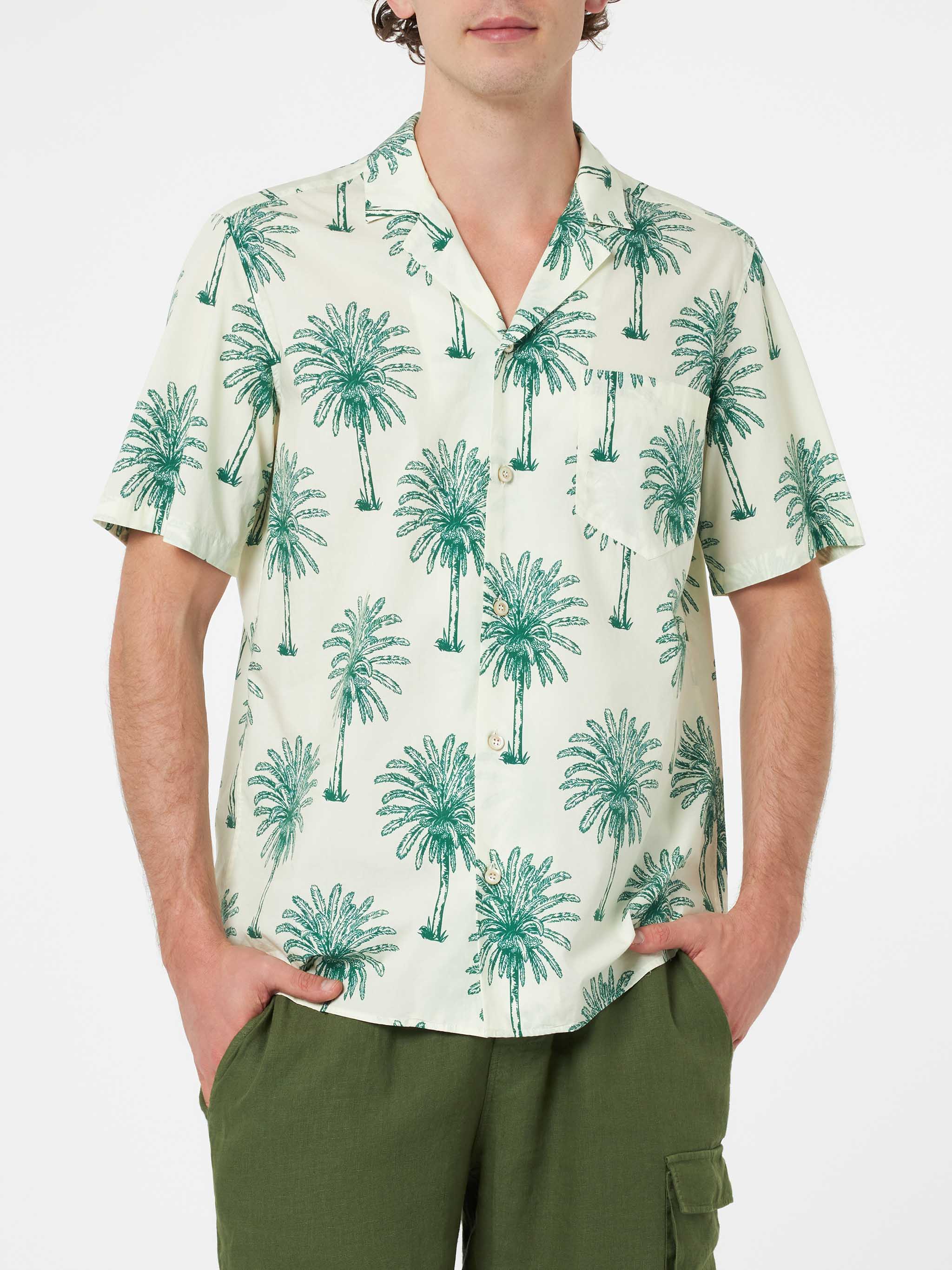 Kalea cotton shirt with palm print