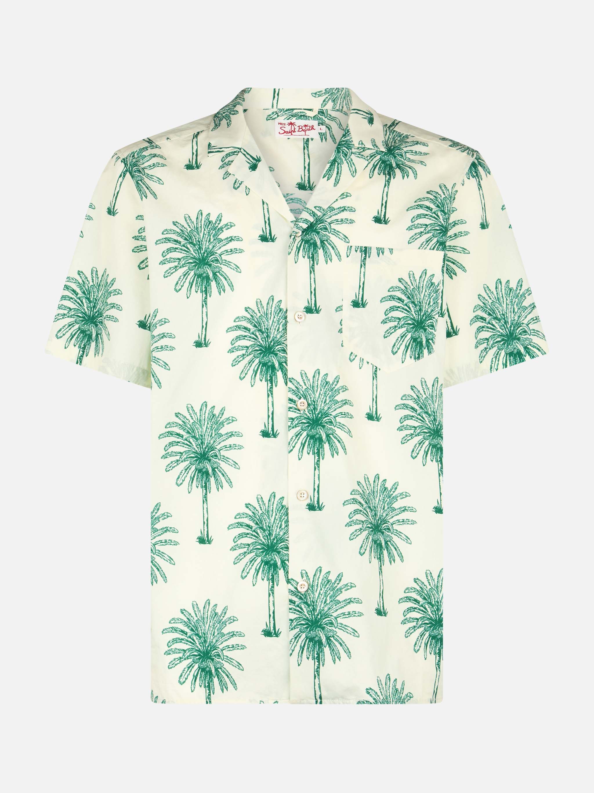 Kalea cotton shirt with palm print - Image 4