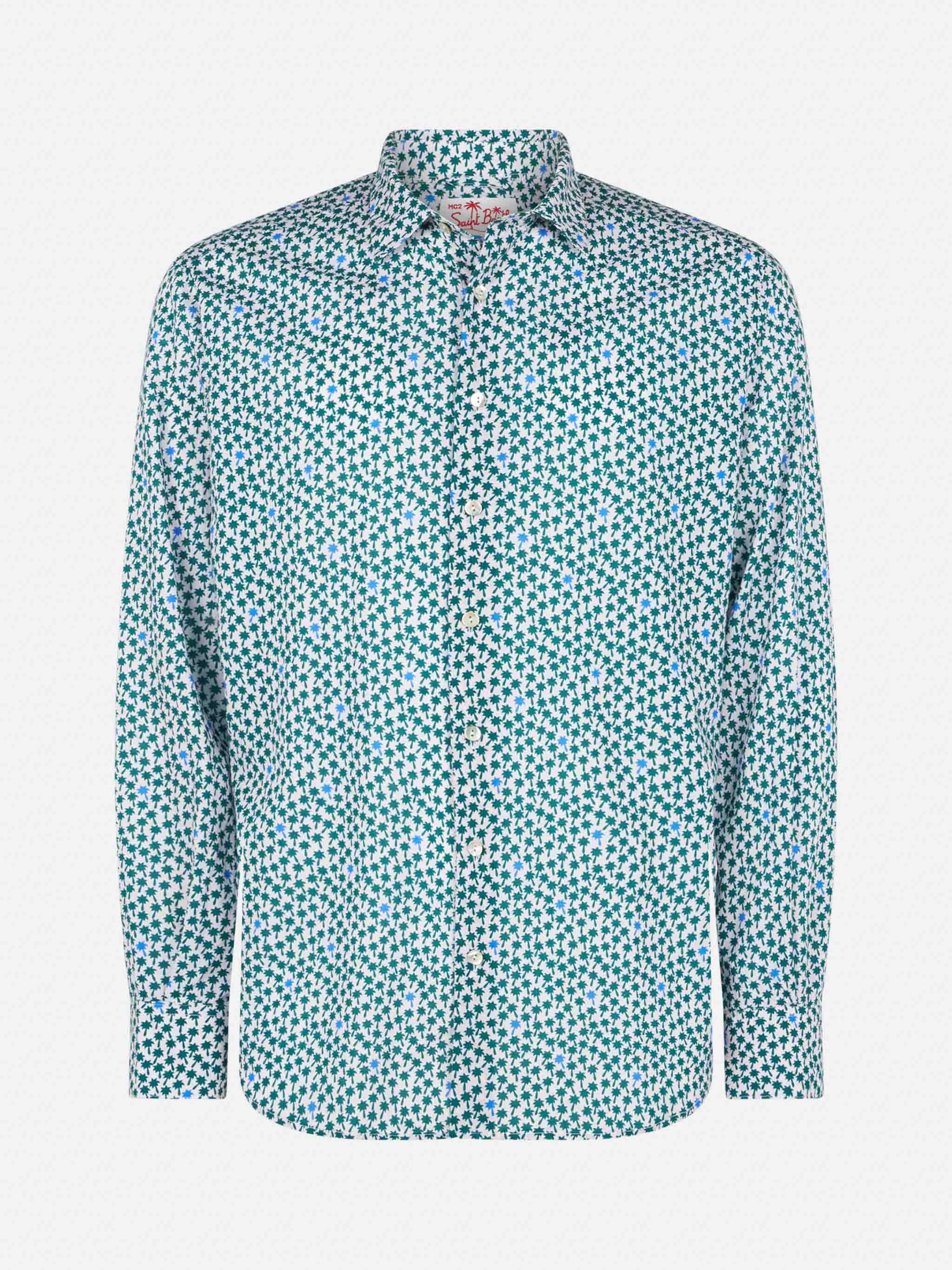 Sikelia pink palms muslin cotton shirt - Image 4