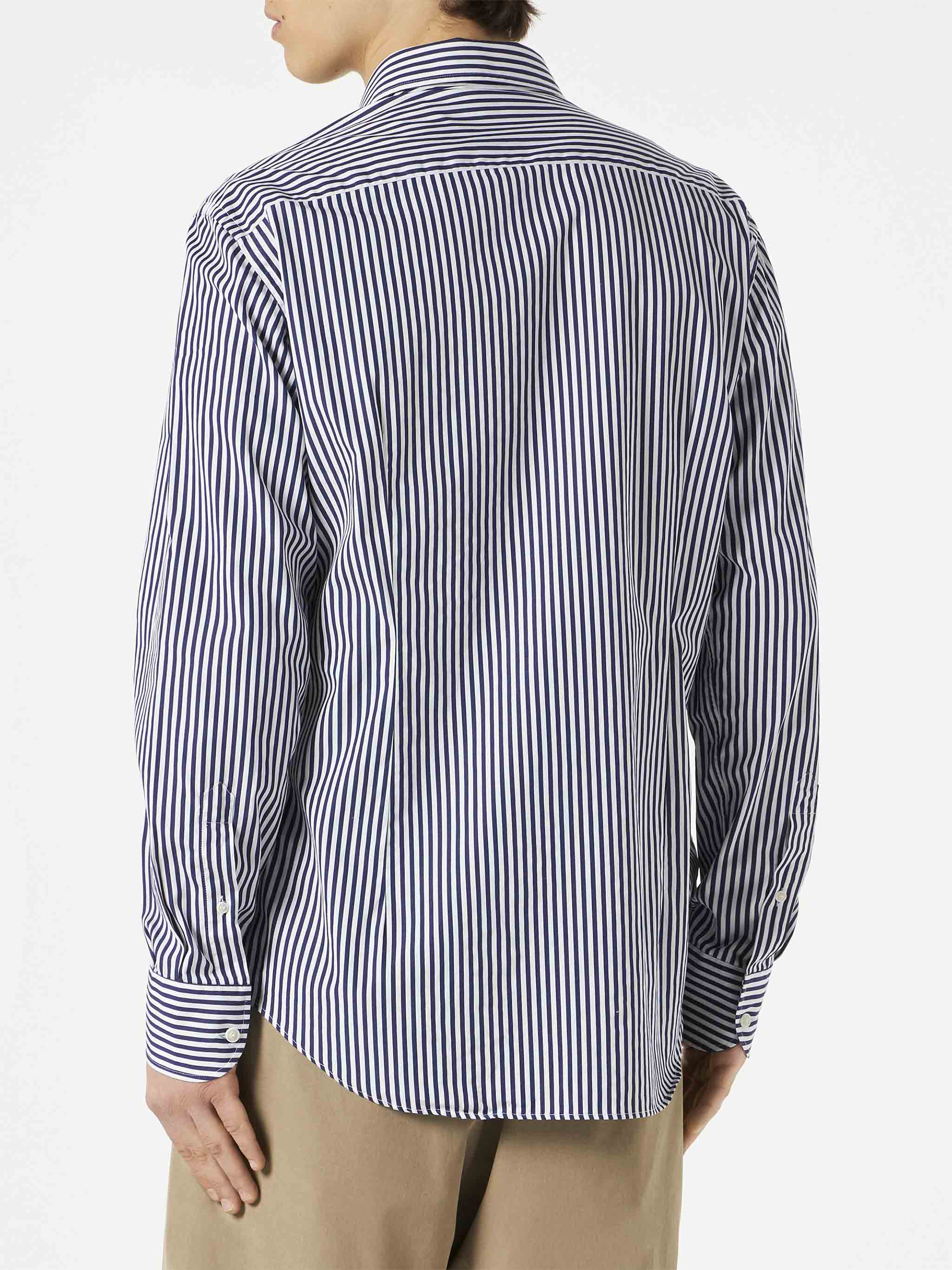 Pamplona navy and white striped cotton shirt - Image 3