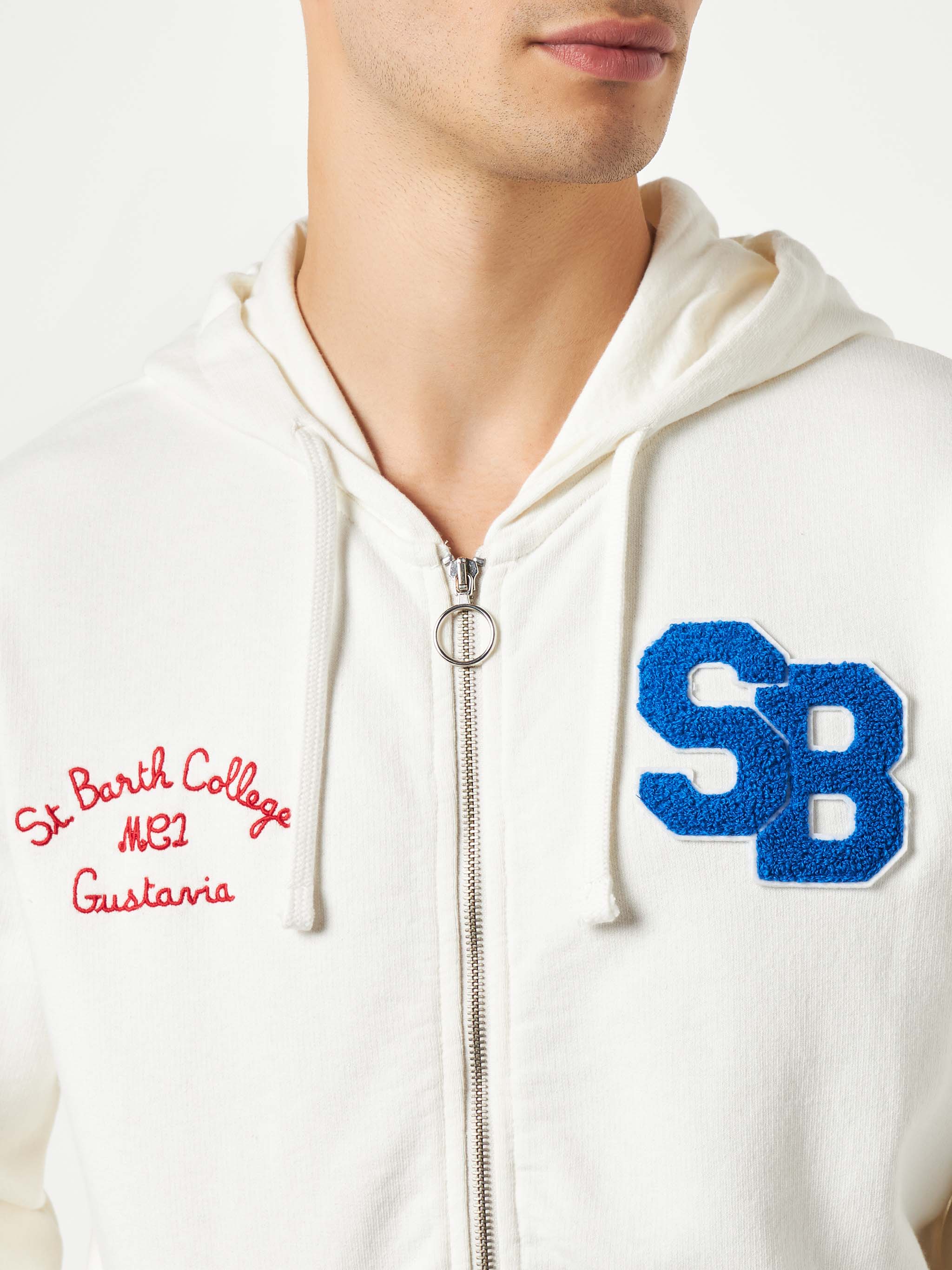 Danny white sweatshirt with patch and embroidery - Image 2