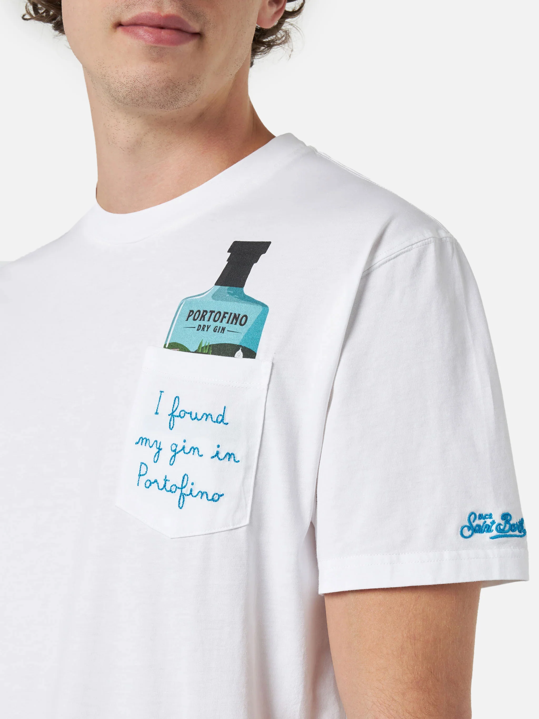 Austin cotton t-shirt with Portofino Gin embroidery | Special Edition - Image 2