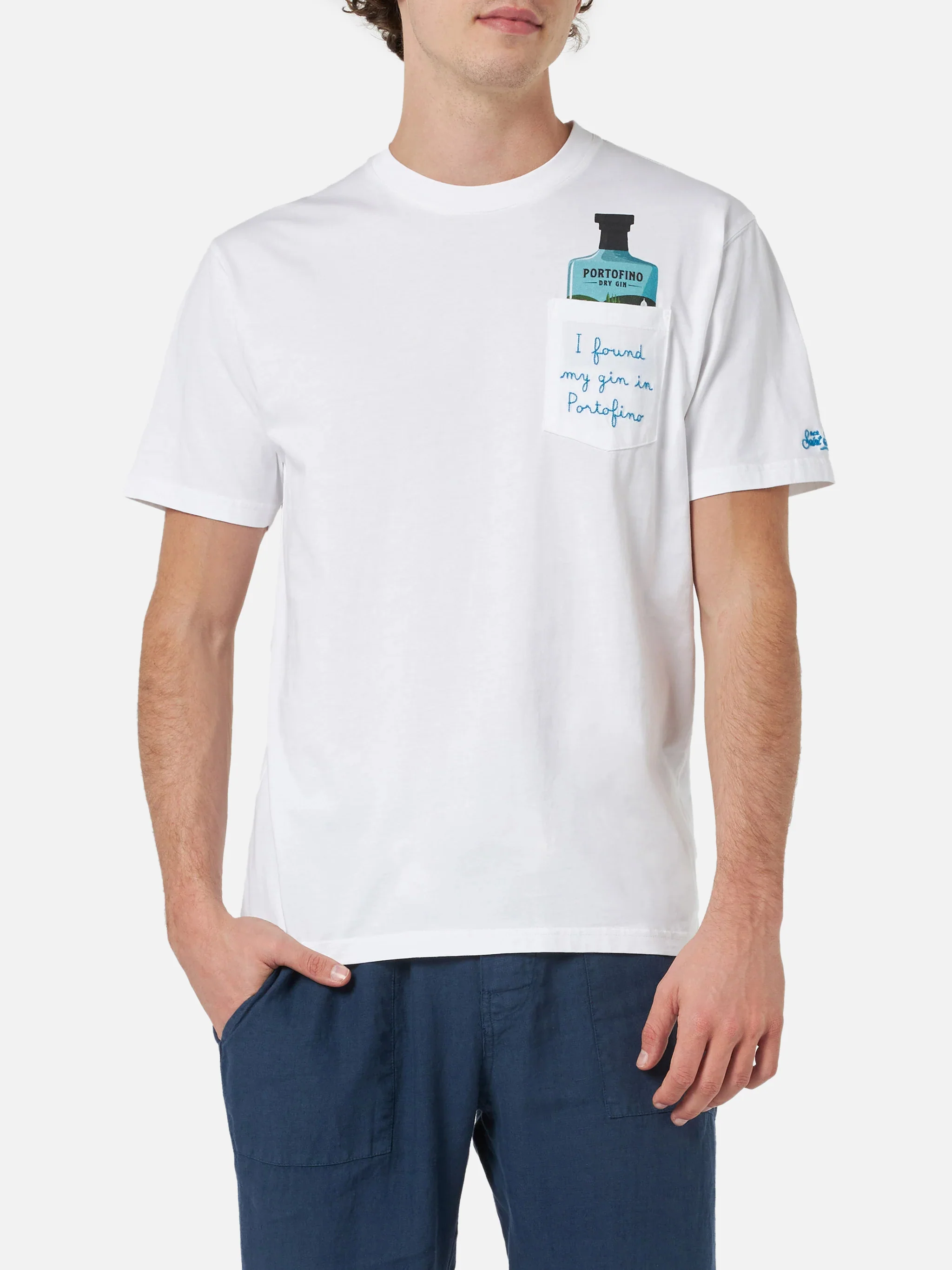 Austin cotton t-shirt with Portofino Gin embroidery | Special Edition - Image 3