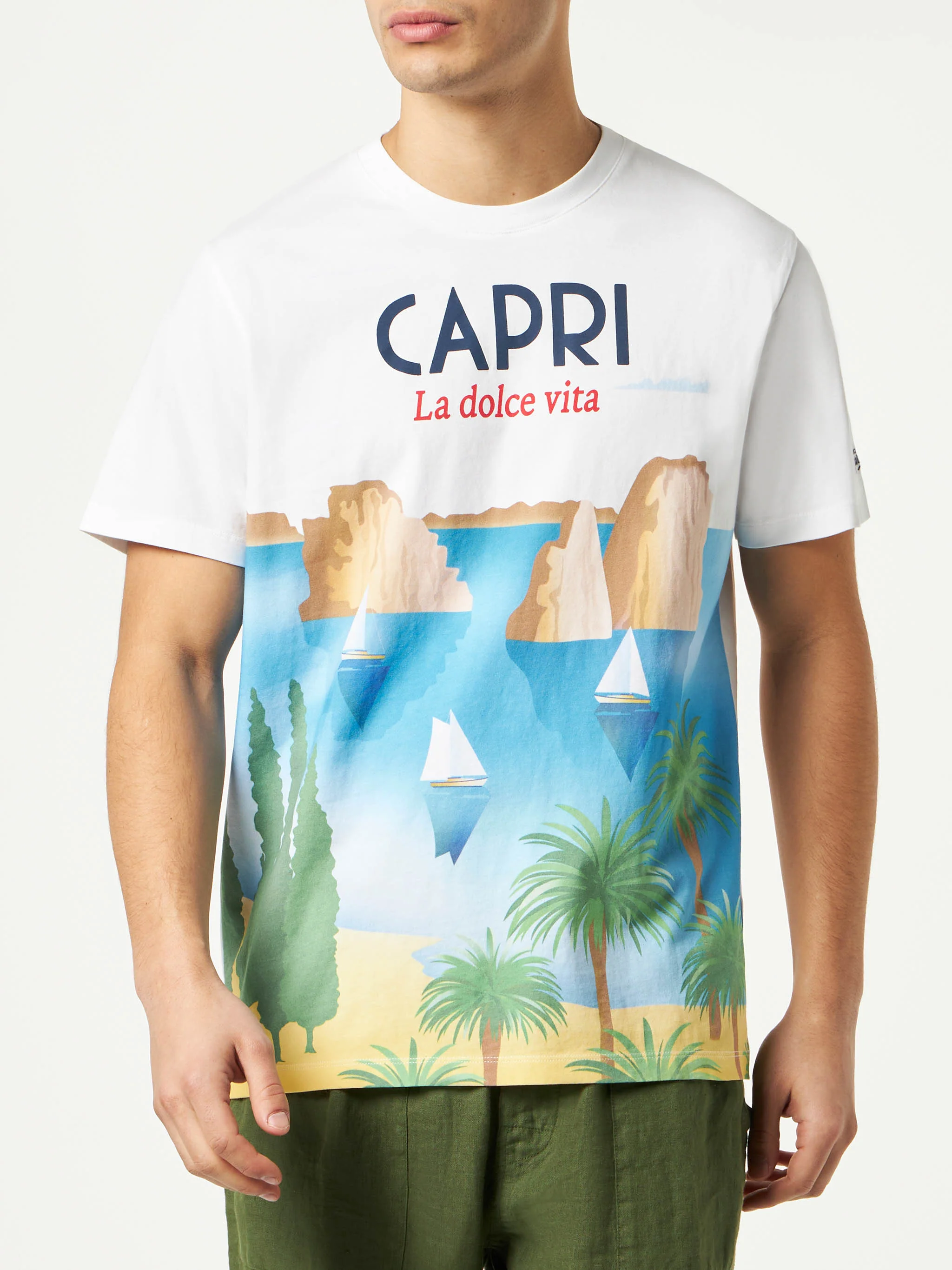 T-shirt with Capri postcard print - Image 2